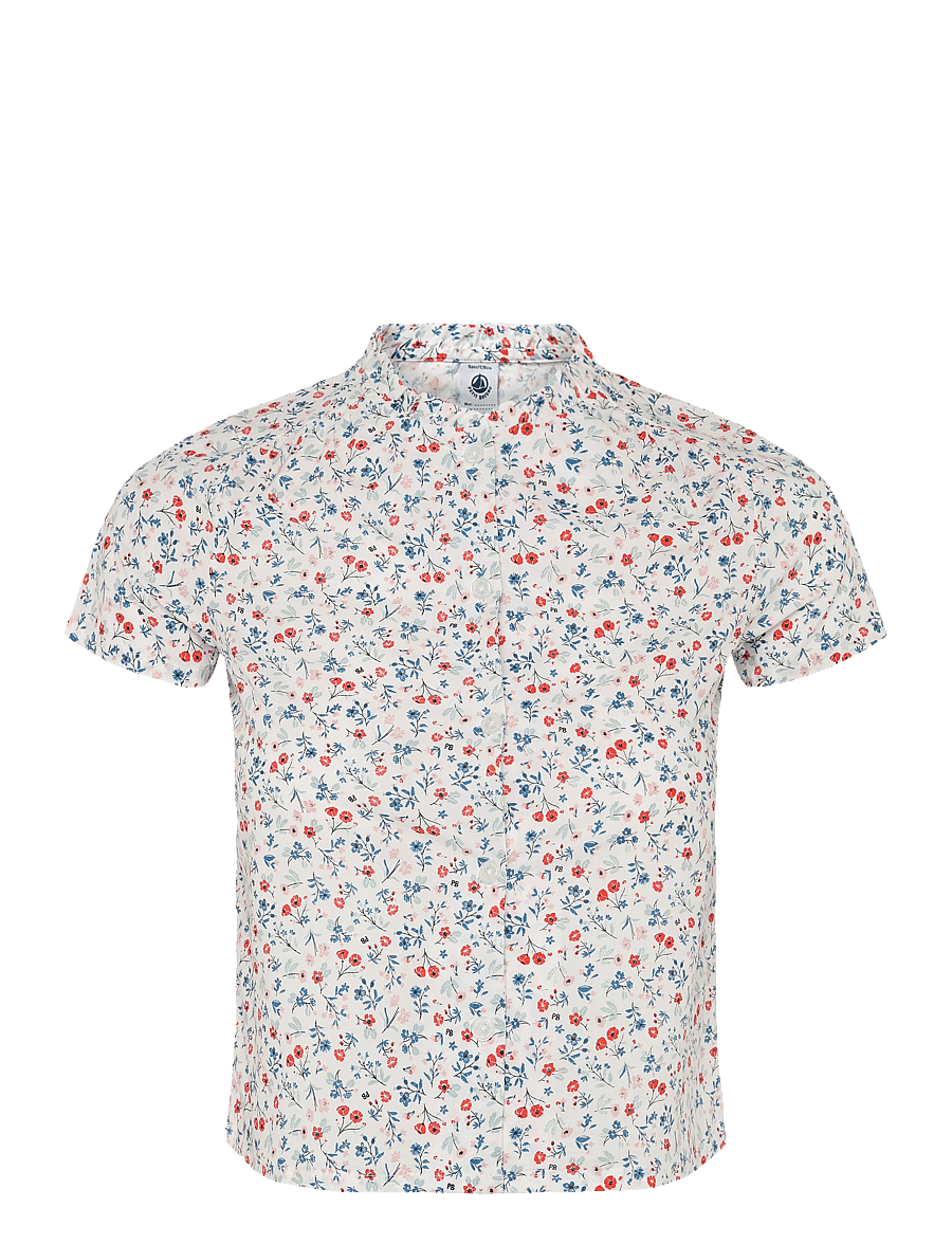 Petit Bateau - SF BLOUSES MC - short-sleeved shirts - marshmallow/multico - 0