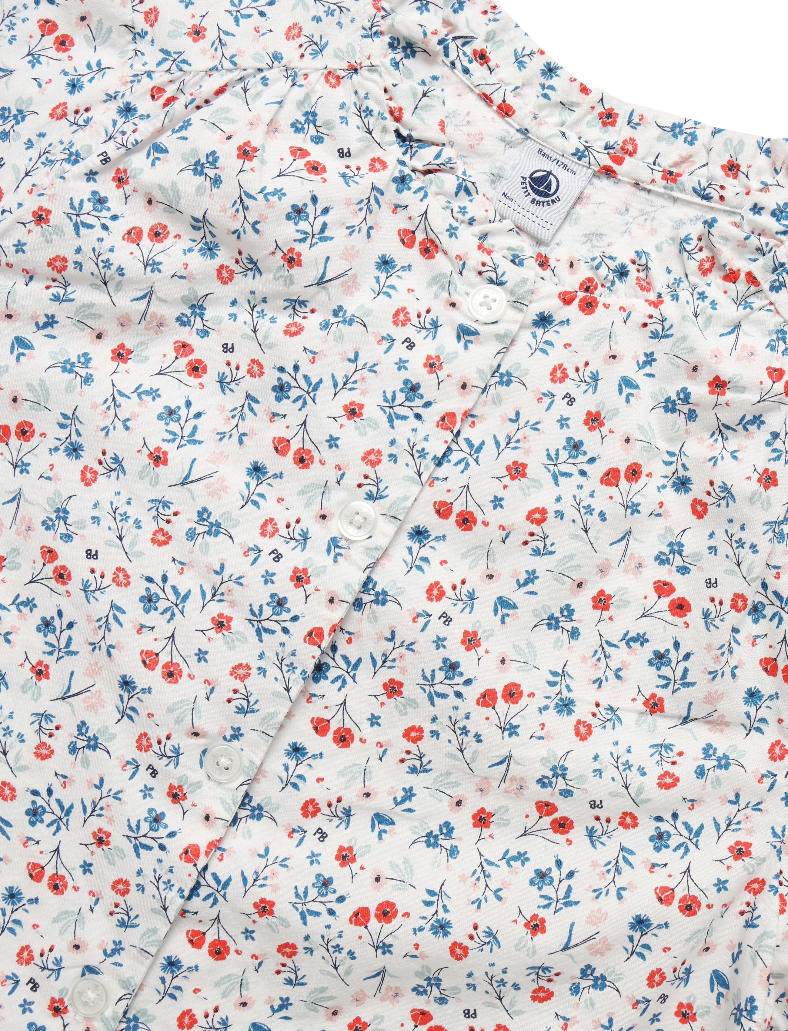 Petit Bateau - SF BLOUSES MC - kortærmede skjorter - marshmallow/multico - 2