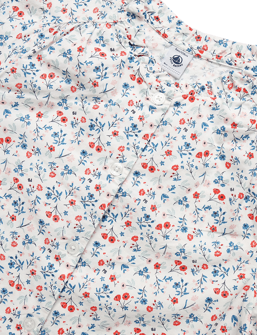 Petit Bateau - SF BLOUSES MC - short-sleeved shirts - marshmallow/multico - 2