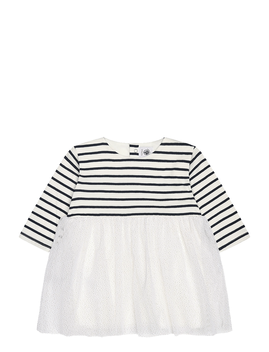 Petit Bateau - ROBES ML - robes pour bébés à manches longues - marshmallow/multico - 0