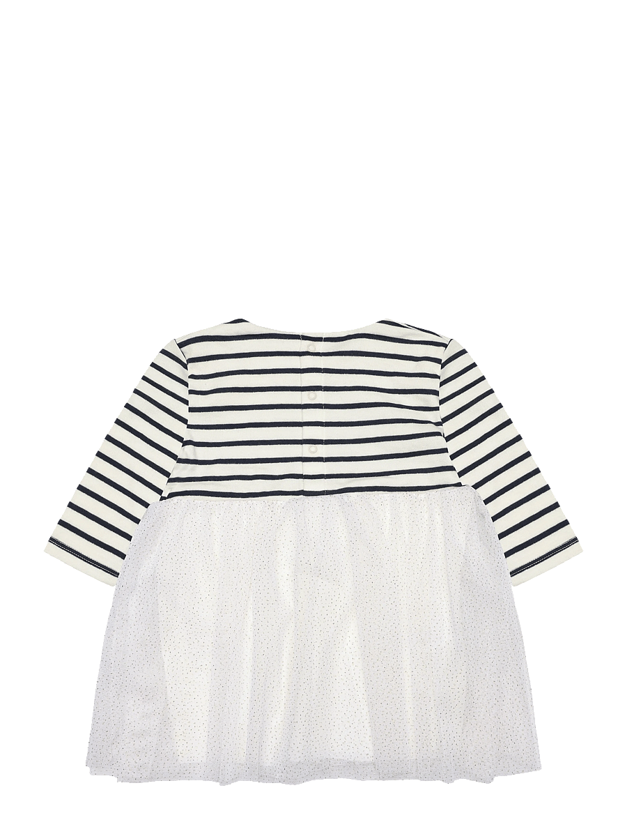 Petit Bateau - ROBES ML - langærmede babykjoler - marshmallow/multico - 1