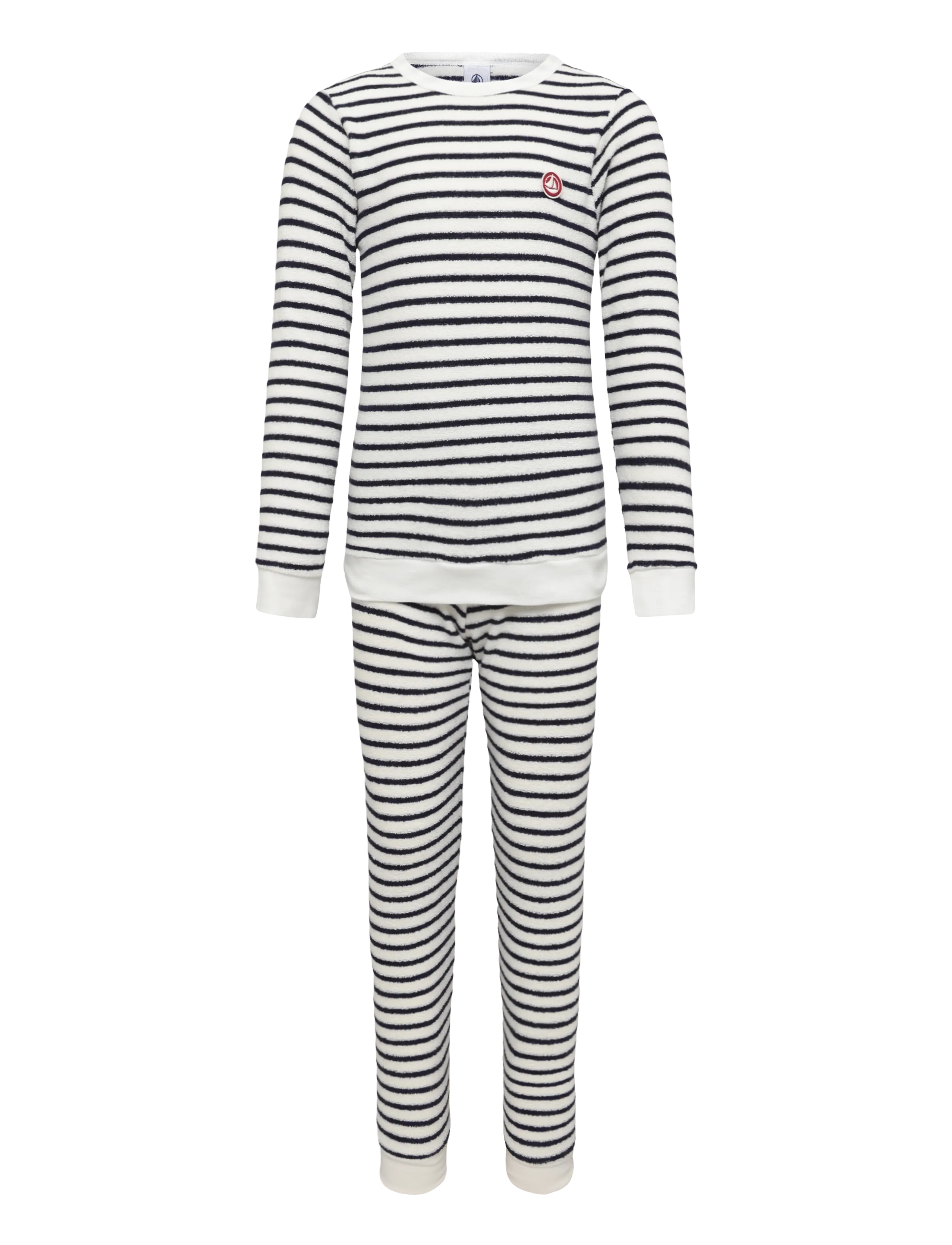 Petit Bateau SF PYJALONG - Sovplagg - MILK/SOIR / cream