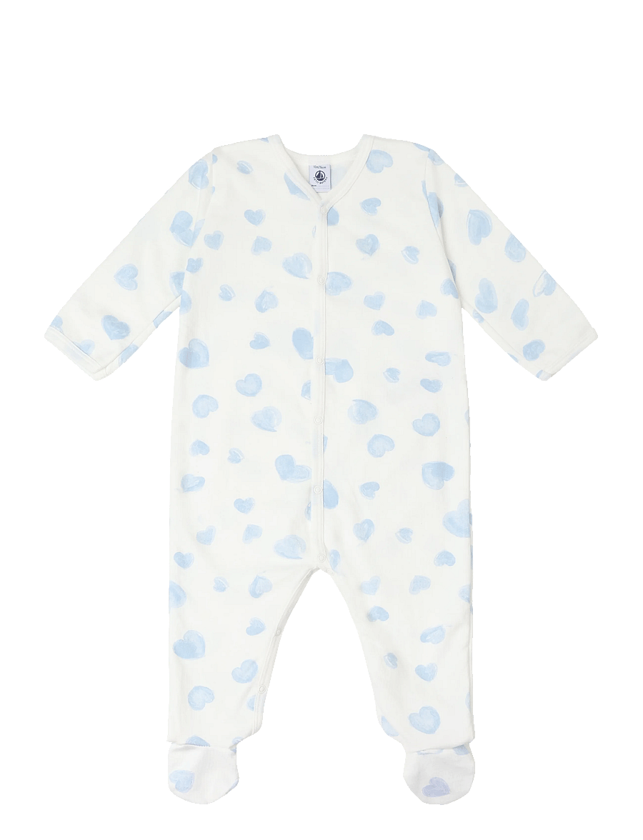 Petit Bateau - SF DORS BIEN Y - pidžaama-kombinesoonid - marshmallow/adriatic - 0