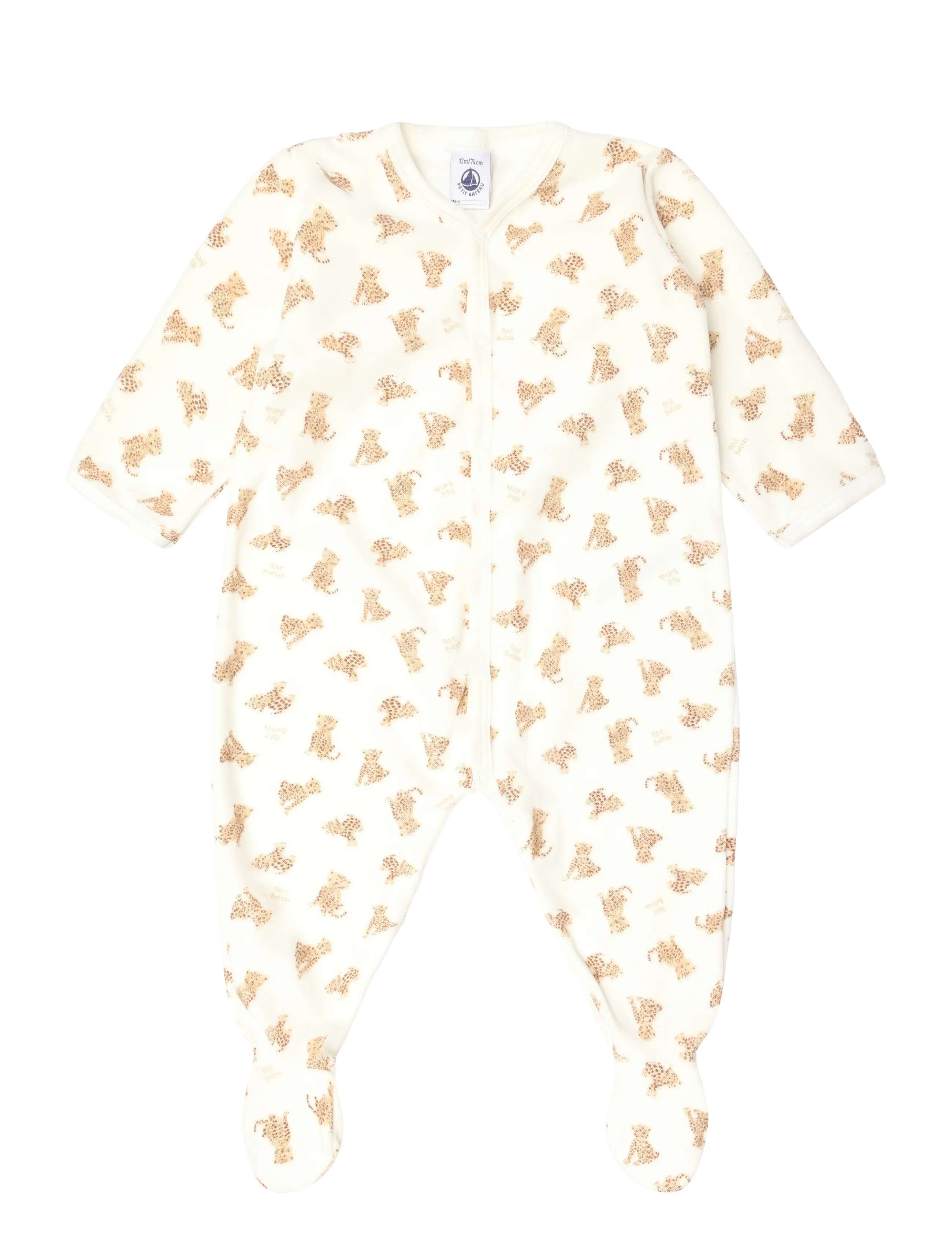Petit Bateau SF DORS BIEN Y - Baby 44-92 - MARSHMALLOW/MULTICO / cream