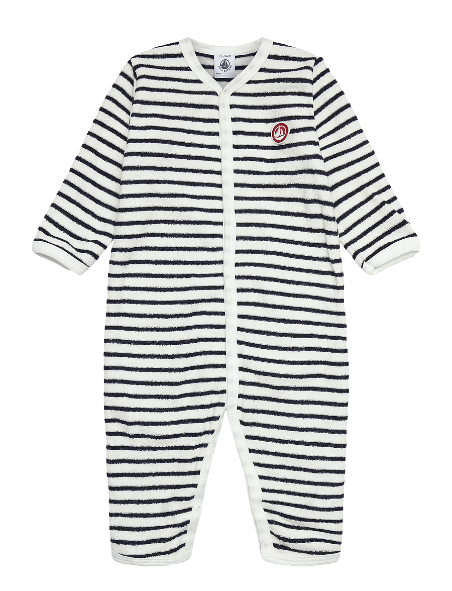Petit Bateau - SF DORS BIEN SANS PIEDS - schlafoveralls - milk/soir - 0