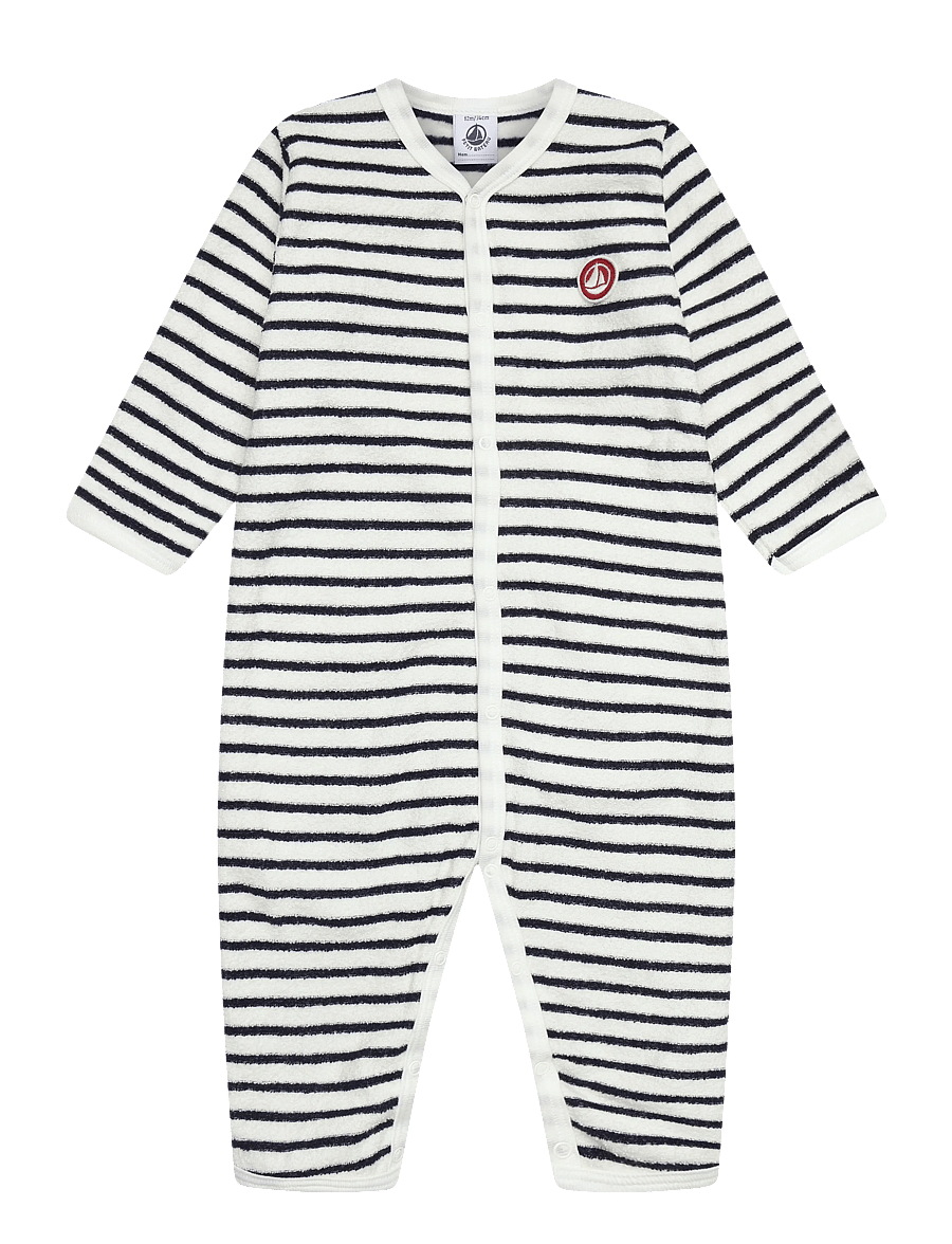 Petit Bateau - SF DORS BIEN SANS PIEDS - sleeping overalls - milk/soir - 0