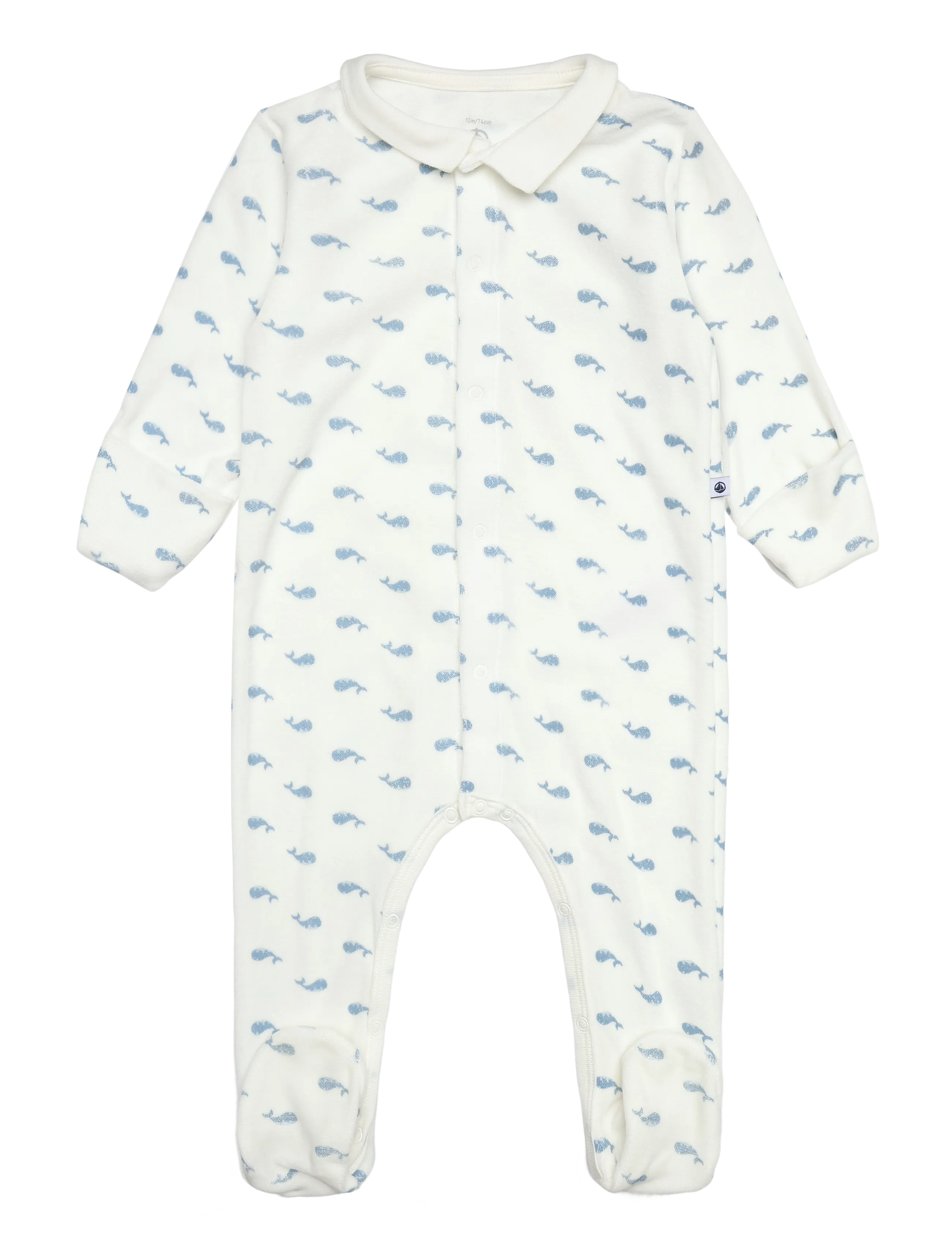 Petit Bateau SF DORS BIEN Y - Baby 44-92 - MARSHMALLOW/ADRIATIC / cream