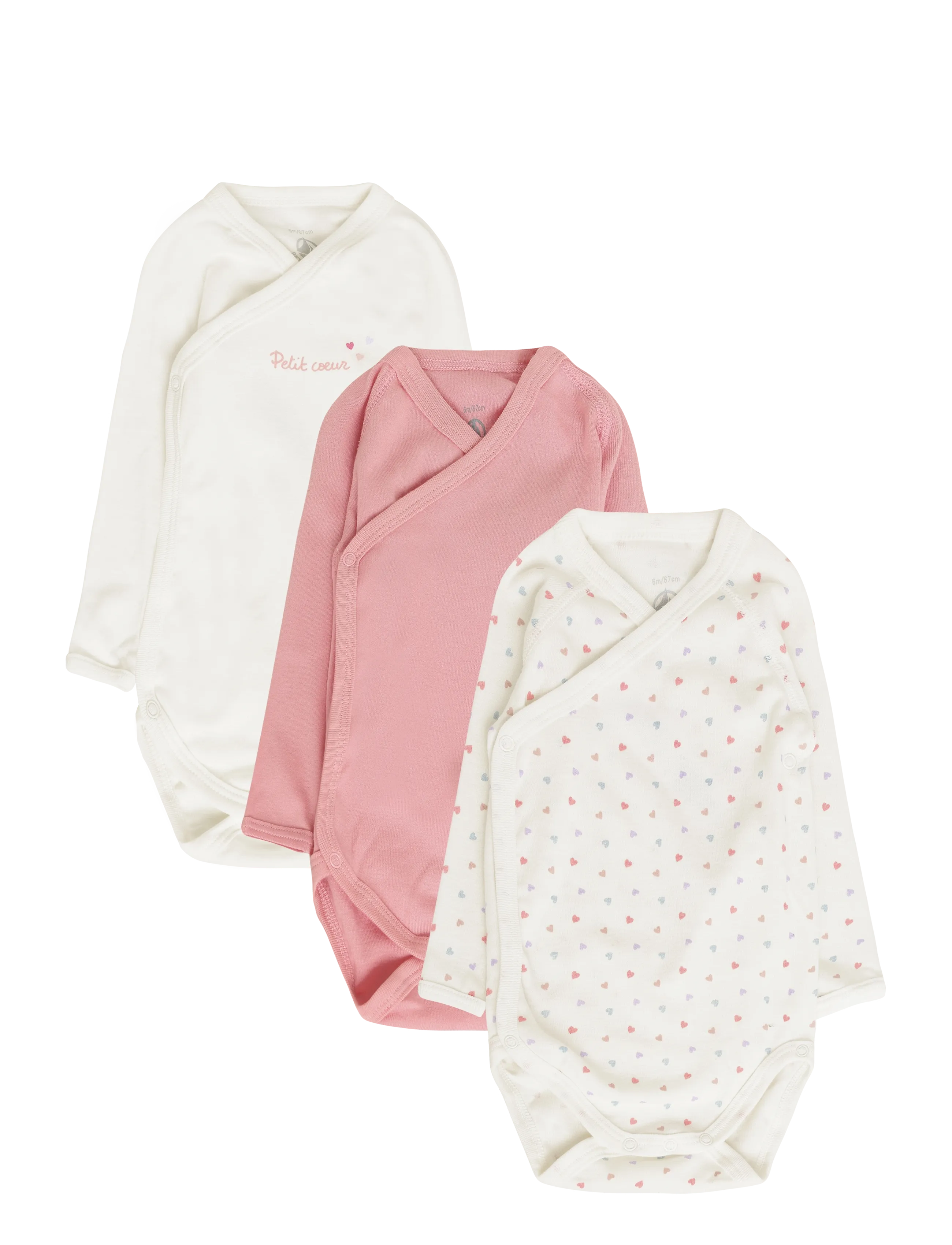 Petit Bateau Sf Bodys Naissance Ml, 54, Bodys, Creme - Long-sleeved, Kinder