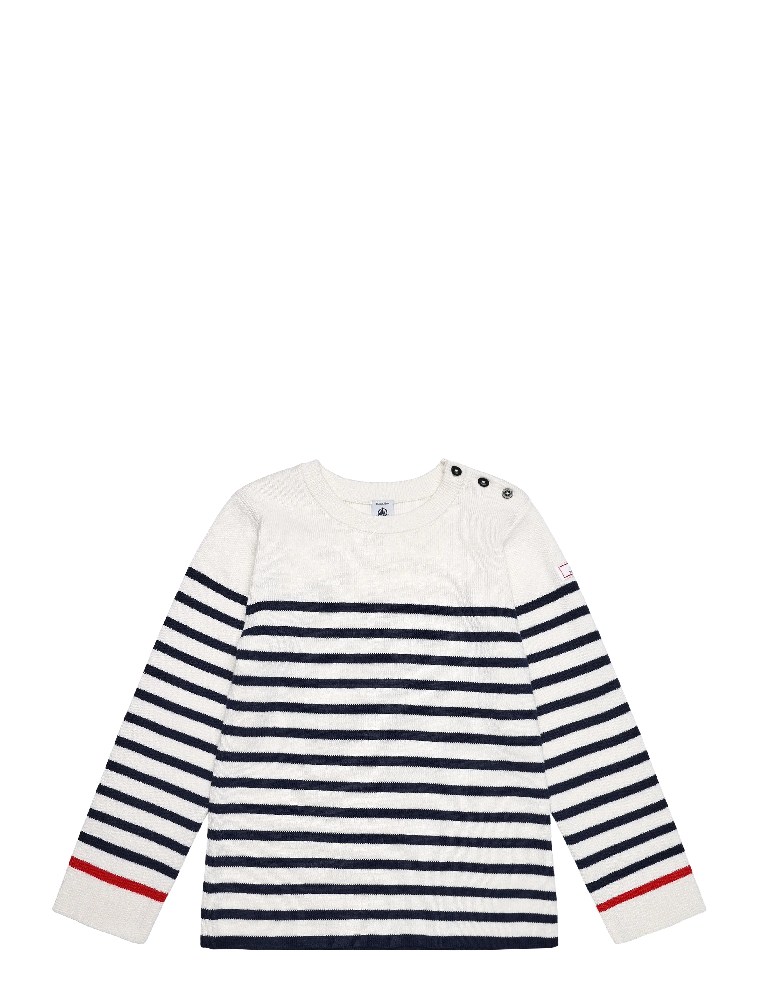 Petit Bateau Pull Rdc V Bateau, 140, Knitwear, Weiß - Pullovers, Kinder