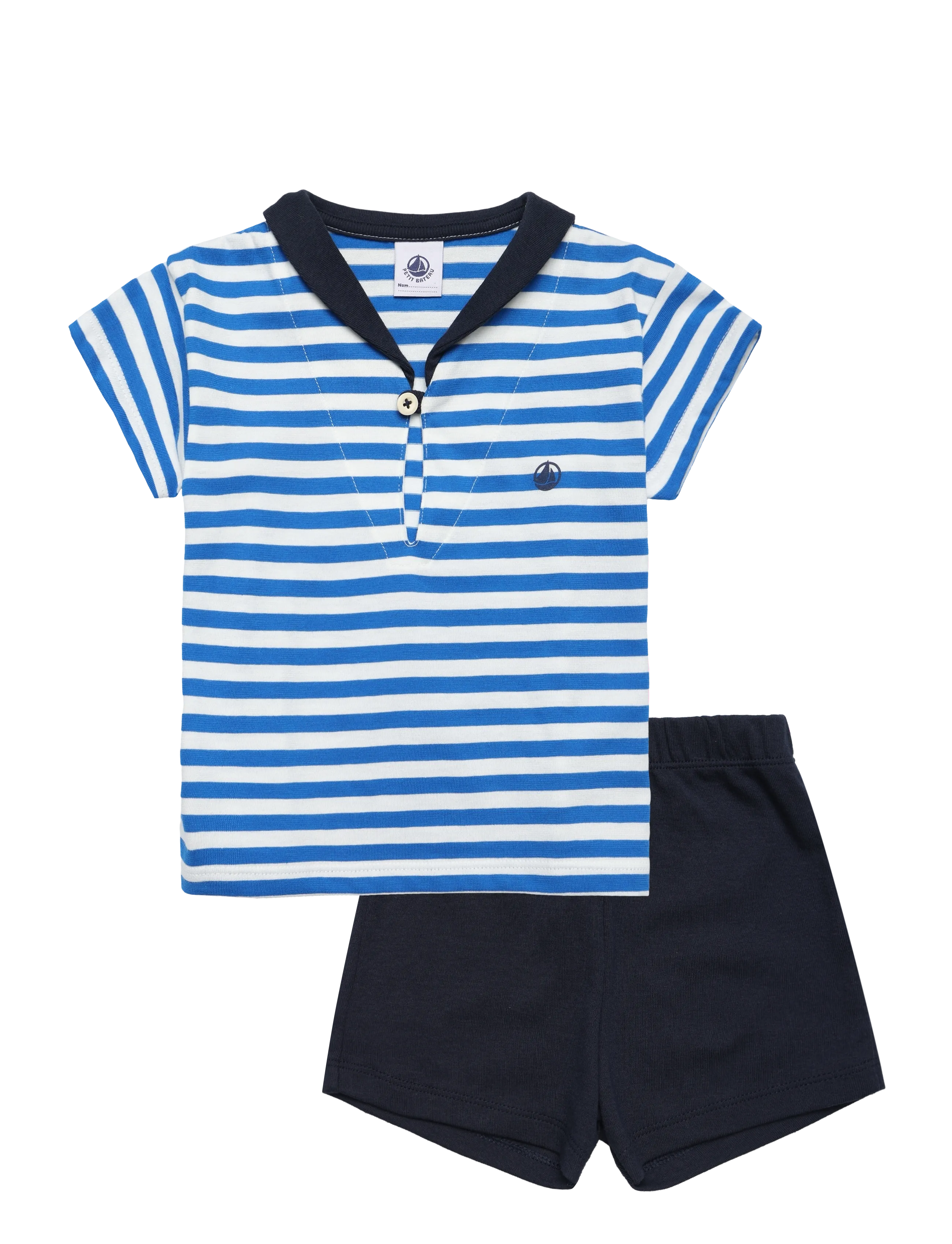 Petit Bateau Ensemble Court, 81, Sets, Marineblau - Sets With Short-sleeved T-shirt, Kinder