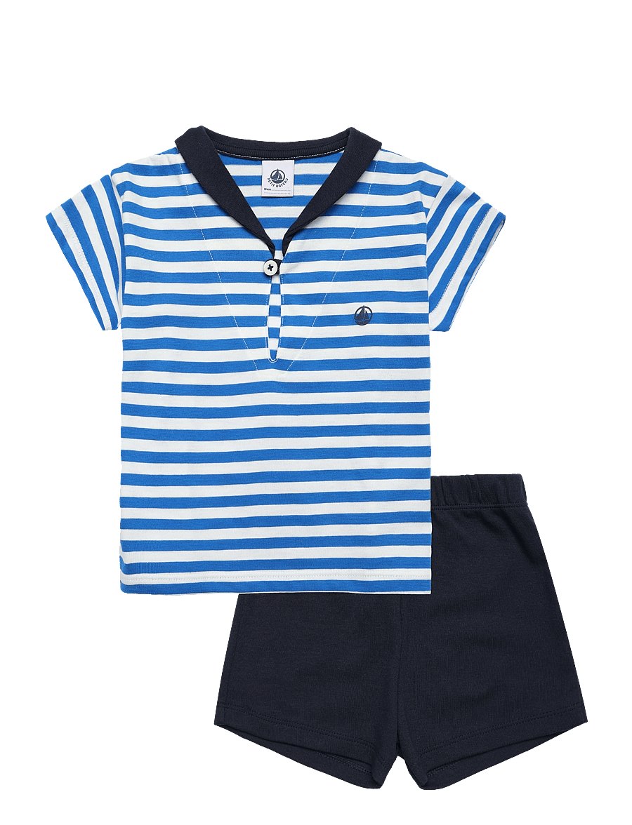 Petit Bateau - ENSEMBLE COURT - sets mit kurzärmeligem t-shirt - porcelana/smoking - 0