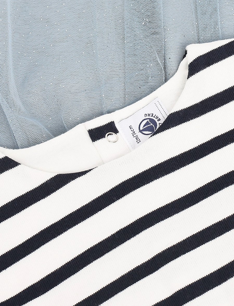 Petit Bateau - ROBES ML - långärmade babyklänningar - co2/multico - 2