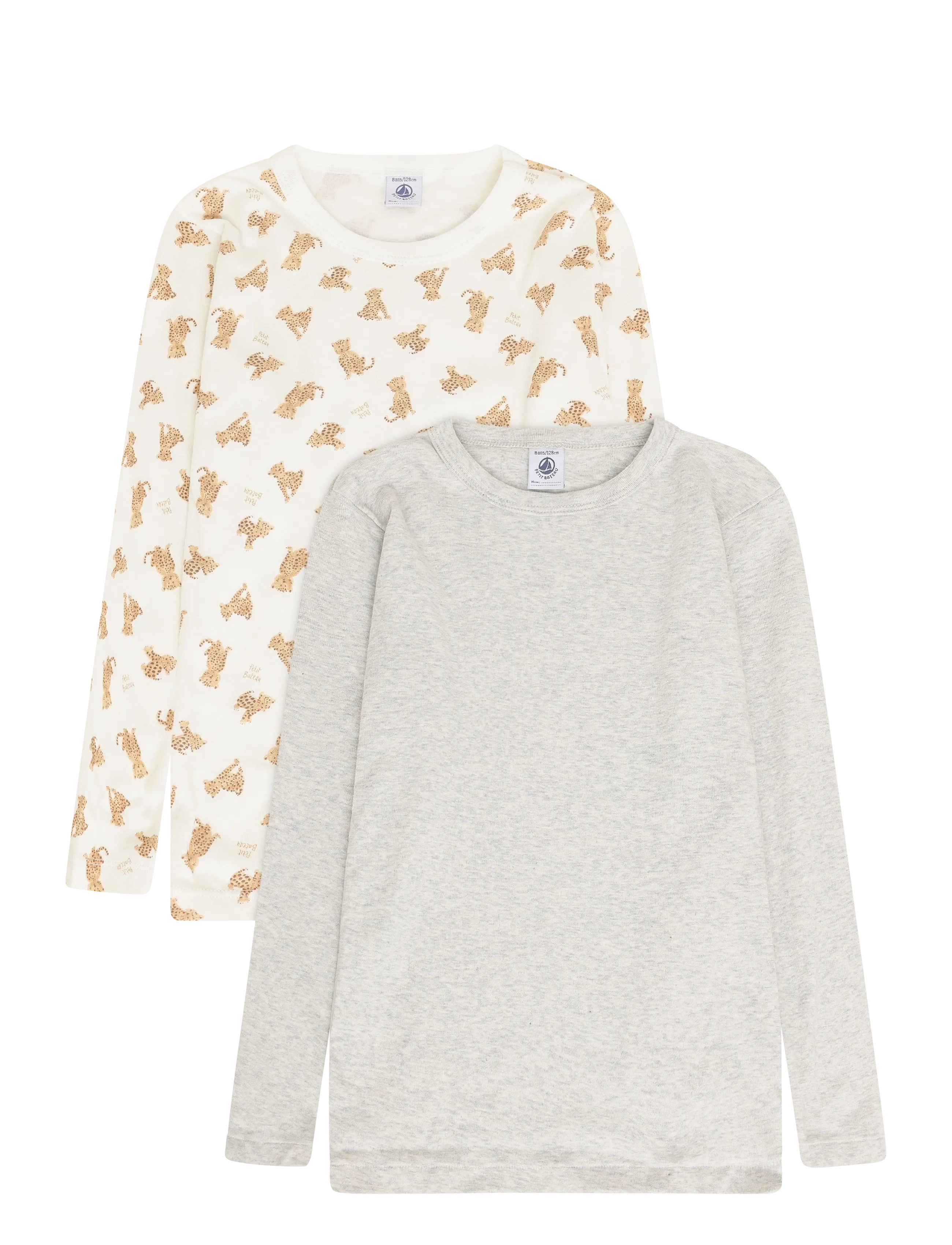 Petit Bateau Tee Shirts Ml, 86, Sets, Creme - Sets With Long-sleeved T-shirt, Kinder