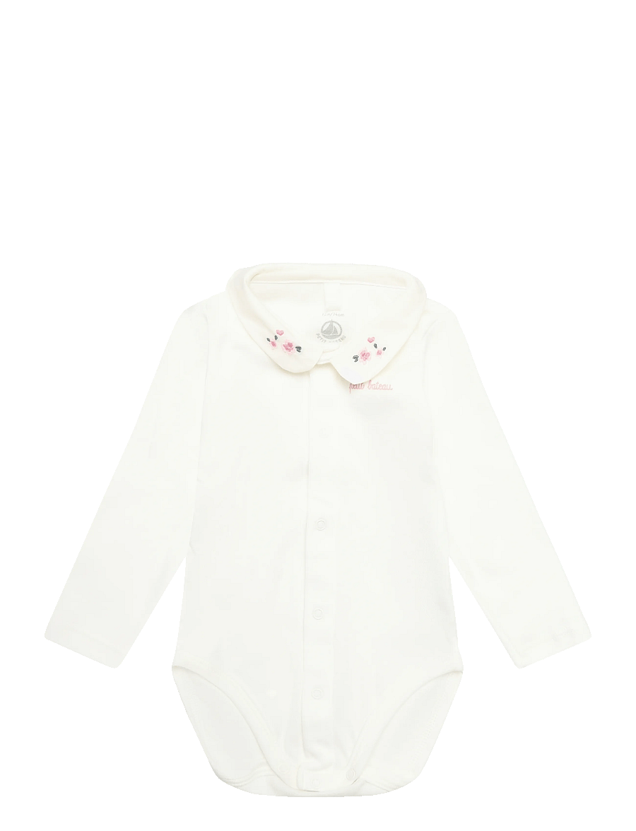 Petit Bateau - SF BODIES ACOL ML - langärmelige bodys - marshmallow/charme - 0