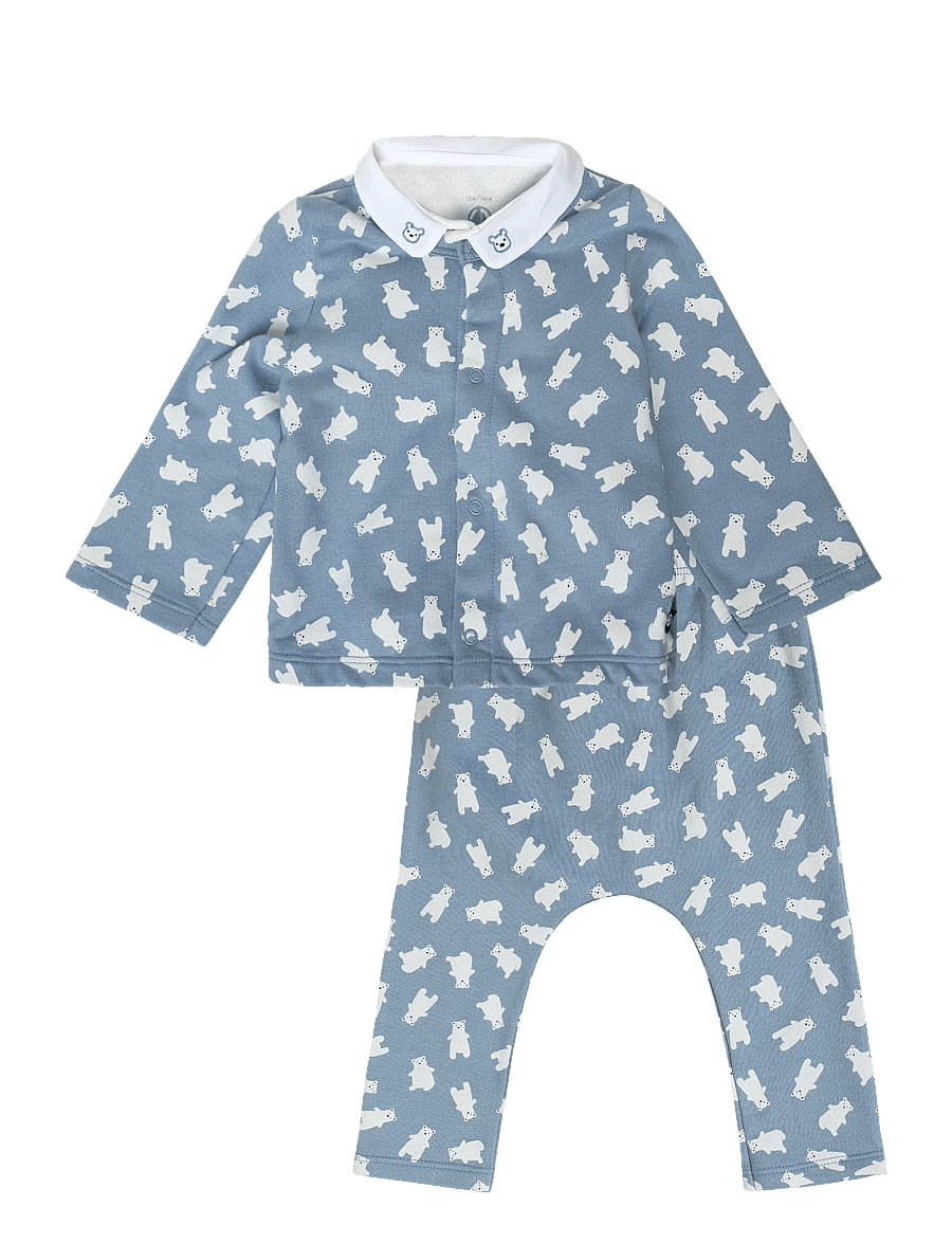 Petit Bateau - ENSEMBLE LONG - set med body - adriatic/multico - 2