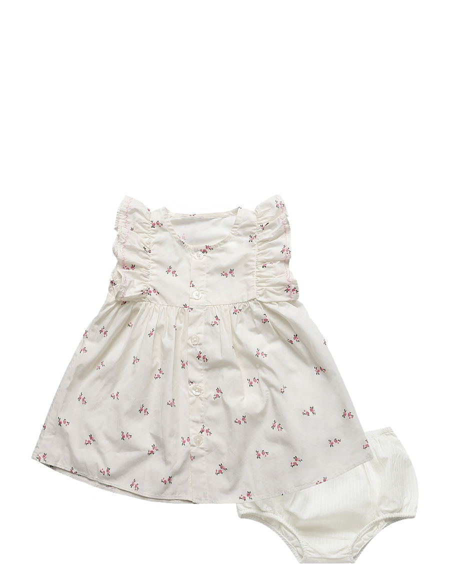 Petit Bateau - ROBES SM - kortärmade babyklänningar - milk/multico - 0