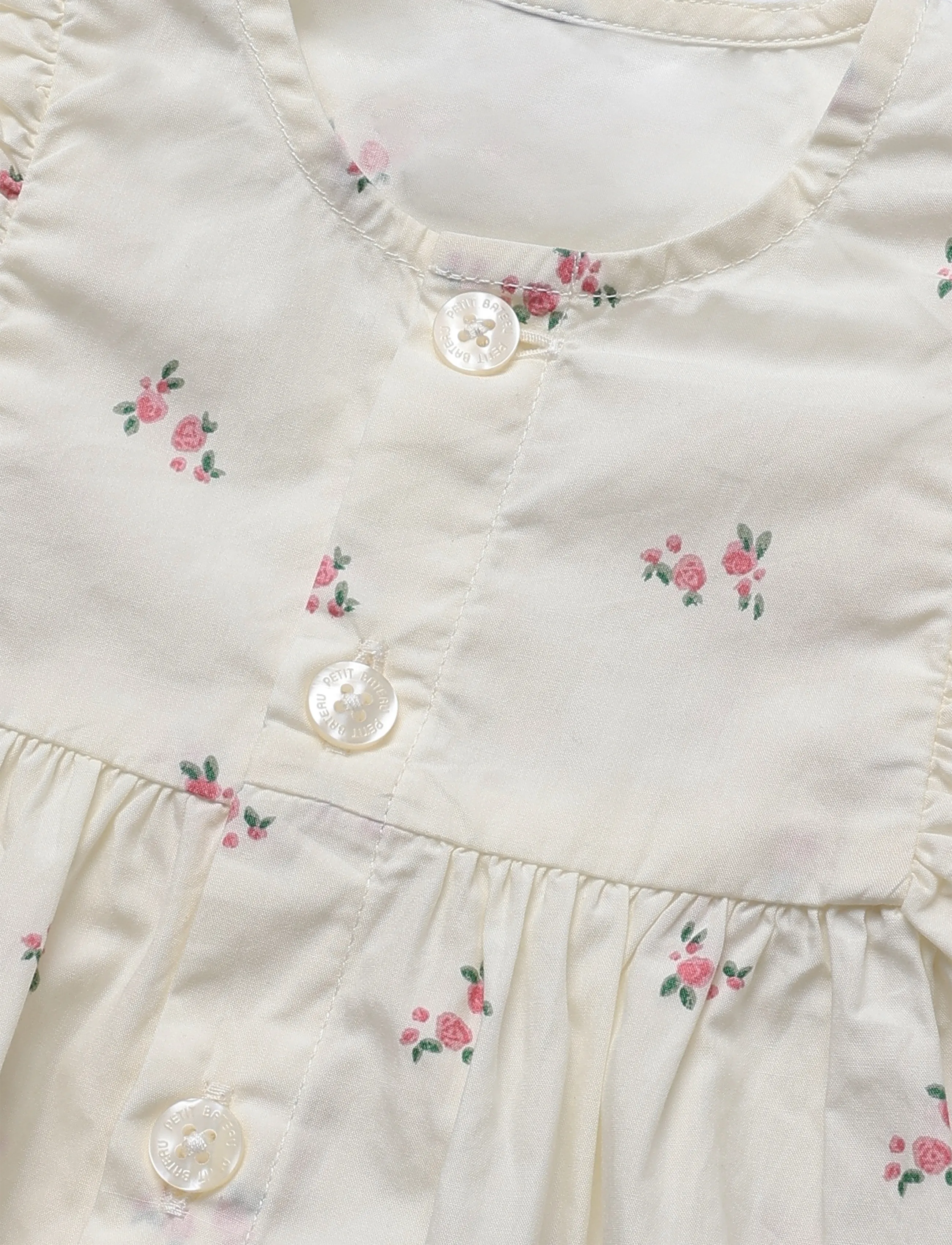 Petit Bateau - ROBES SM - kortærmede babykjoler - milk/multico - 2
