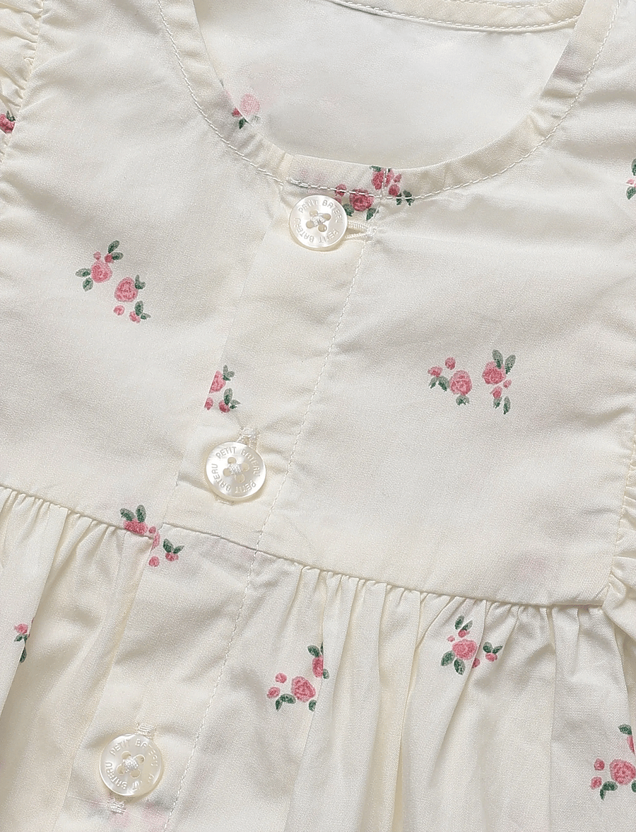 Petit Bateau - ROBES SM - kortärmade babyklänningar - milk/multico - 2