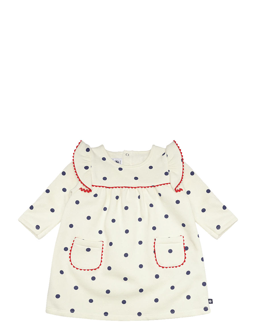 Petit Bateau - ROBES ML - langärmelige babykleider - milk/soir - 0