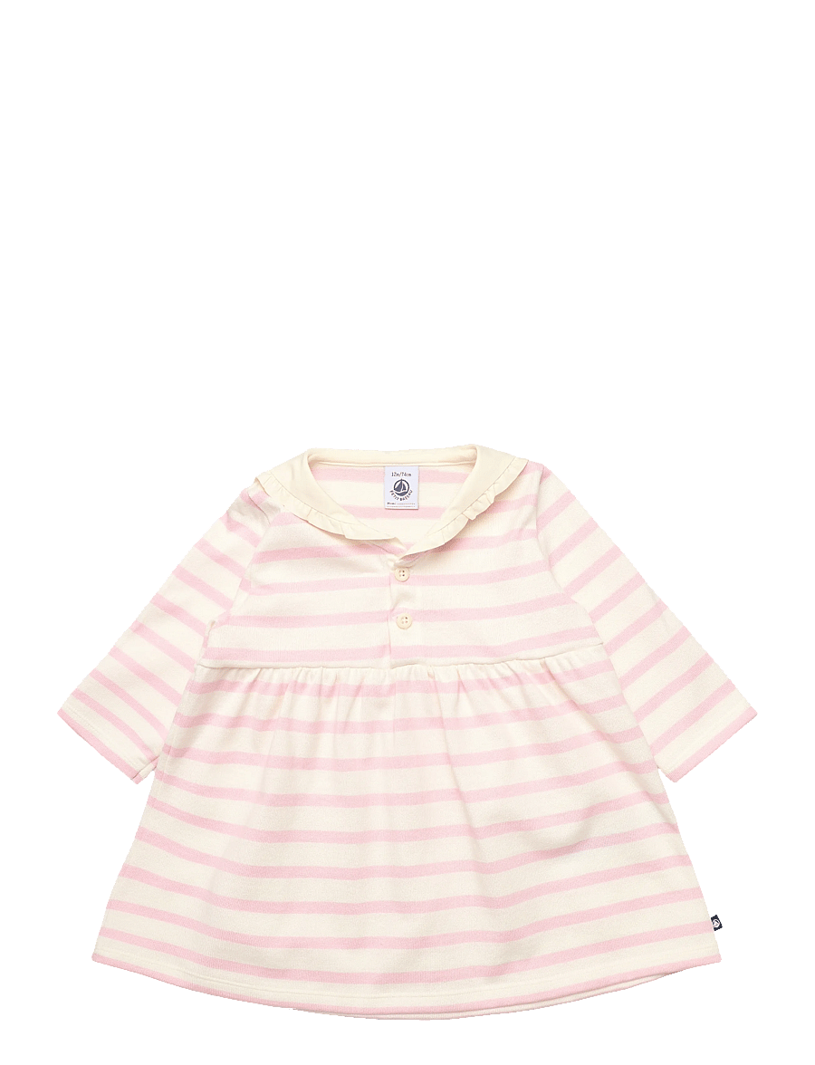 Petit Bateau - ROBES ML - kurzärmelige babykleider - milk/marquise - 0