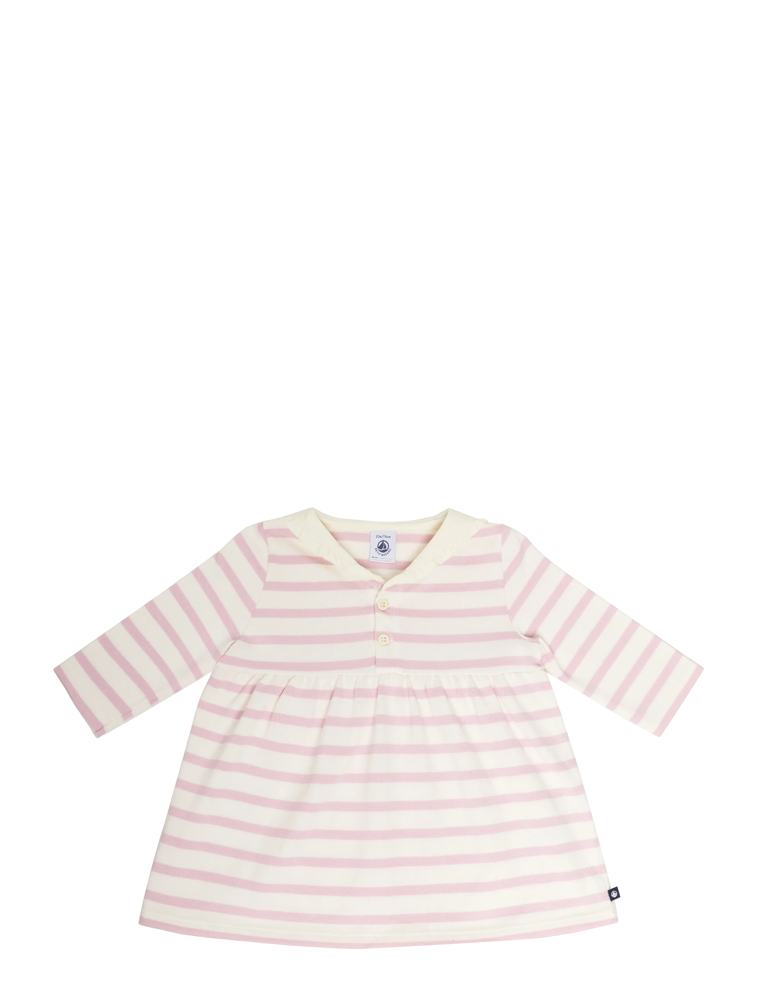 Petit Bateau ROBES ML - Kortärmade babyklänningar - MILK/MARQUISE / pink/rose