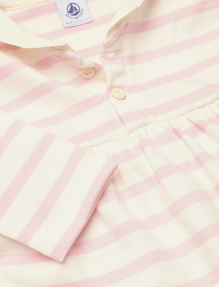 Petit Bateau - ROBES ML - kurzärmelige babykleider - milk/marquise - 2