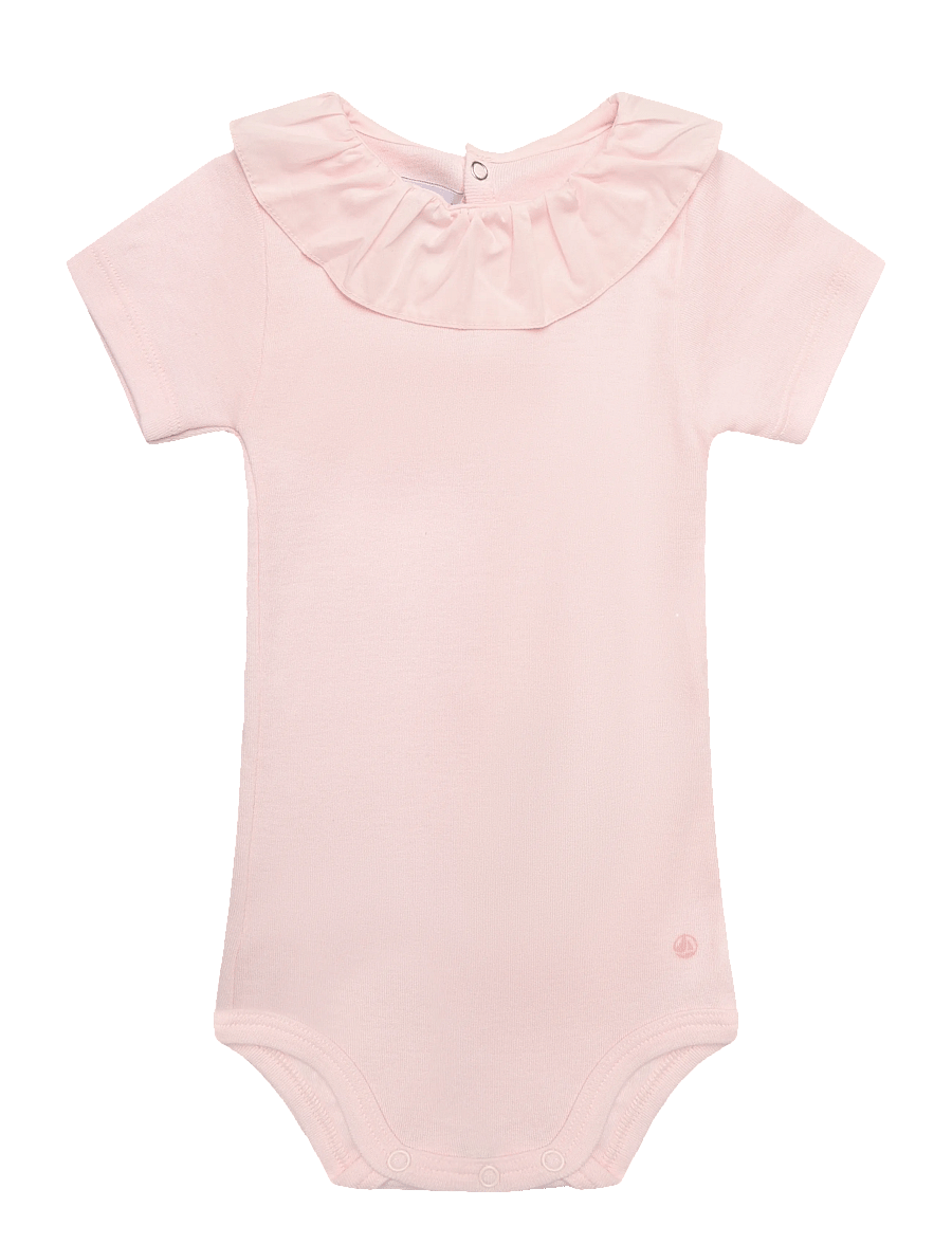 Petit Bateau - SF BODIES ACOL MC - kurzärmelige bodys - barely - 0