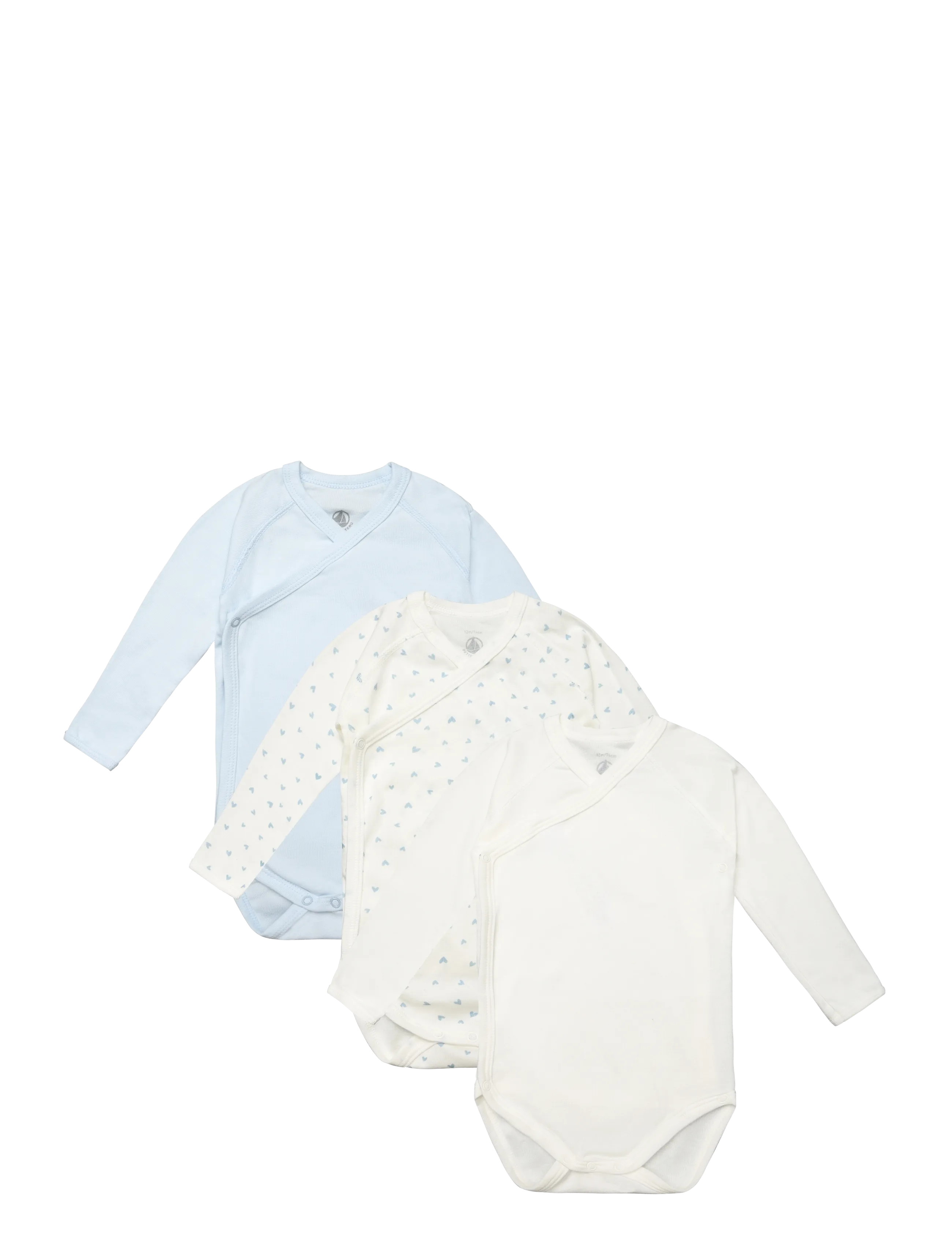 Petit Bateau Sf Bodys Naissance Ml, 74, Bodys, Creme - Long-sleeved, Kinder