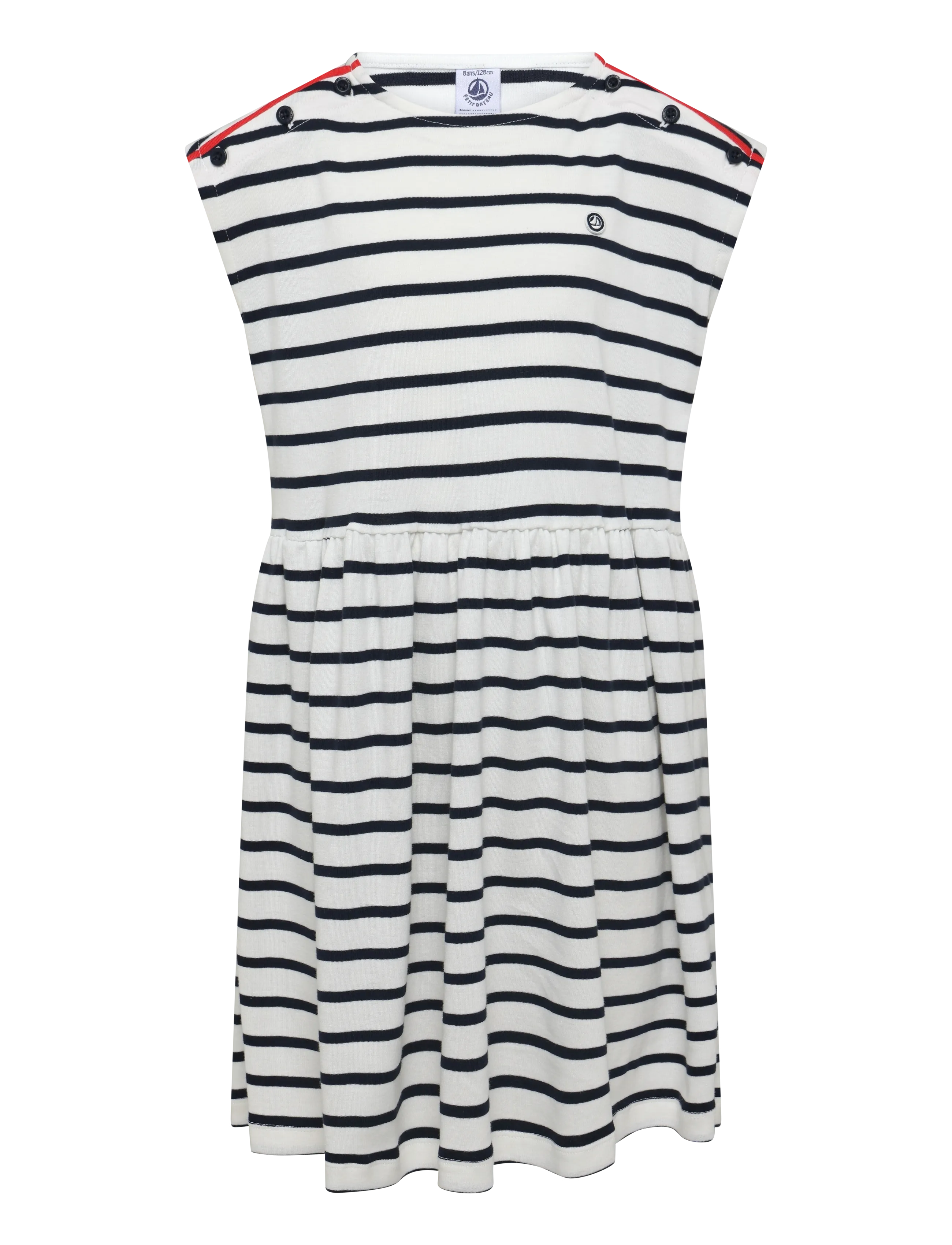 Petit Bateau ROBES SM - Kleidid ja seelikud - MARSHMALLOW/SMOKING / white