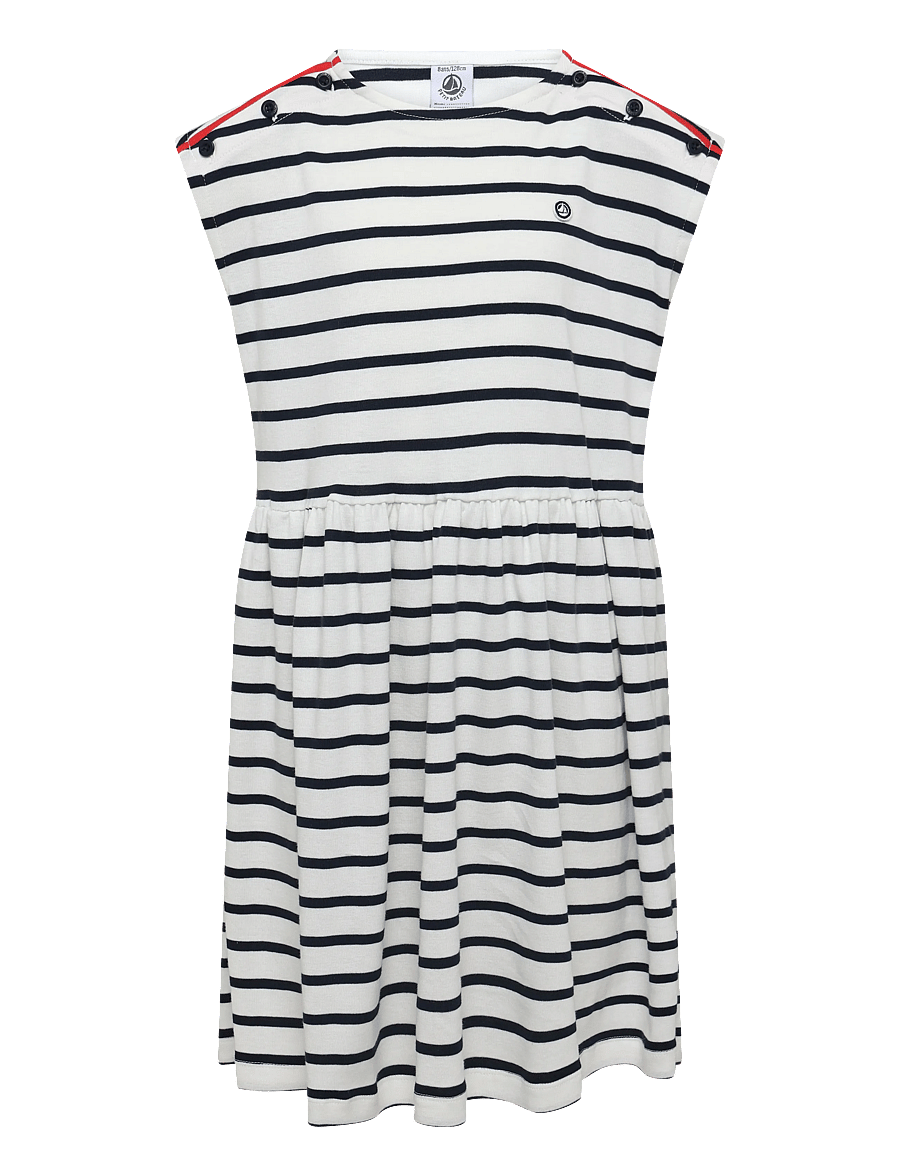Petit Bateau - ROBES SM - kortärmade vardagsklänningar - marshmallow/smoking - 0