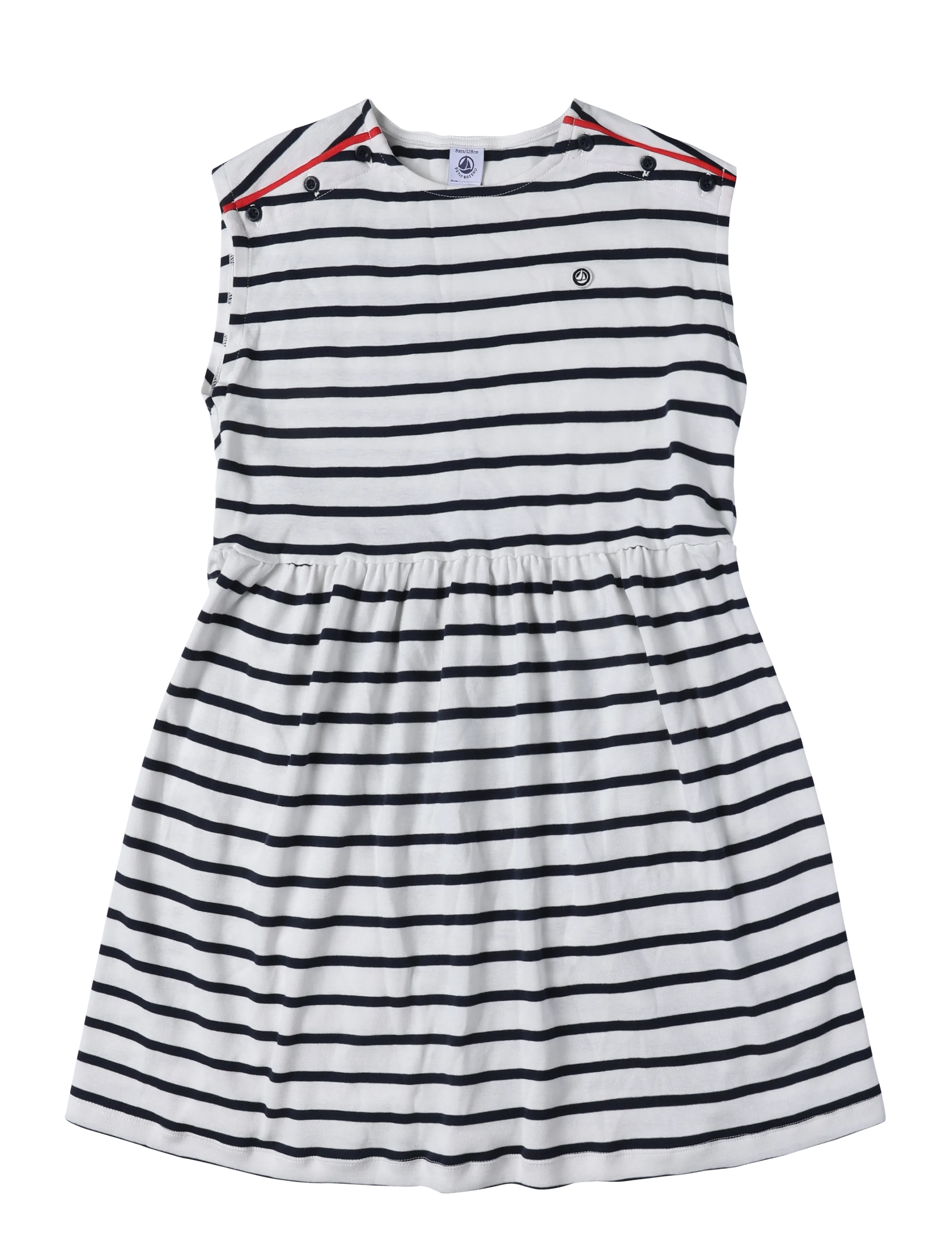 Petit Bateau ROBES SM - Teens 140-176 - MARSHMALLOW/SMOKING / white