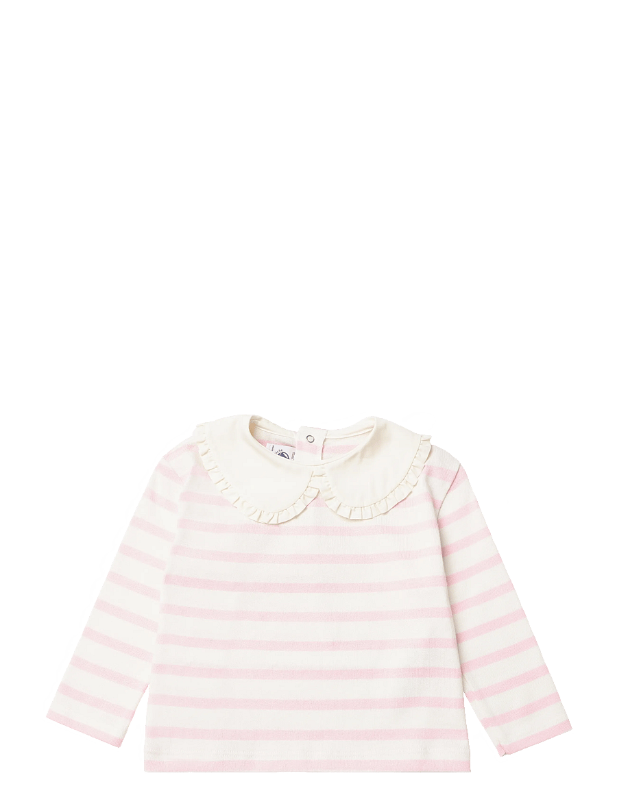 Petit Bateau - SF MARINIERES - langærmede t-shirts - milk/marquise - 0