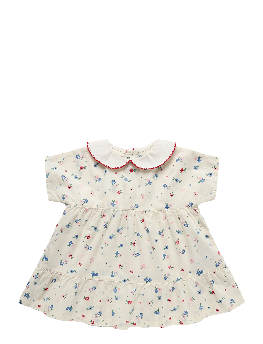 Petit Bateau - ROBES MC - marshmallow/multico - 0