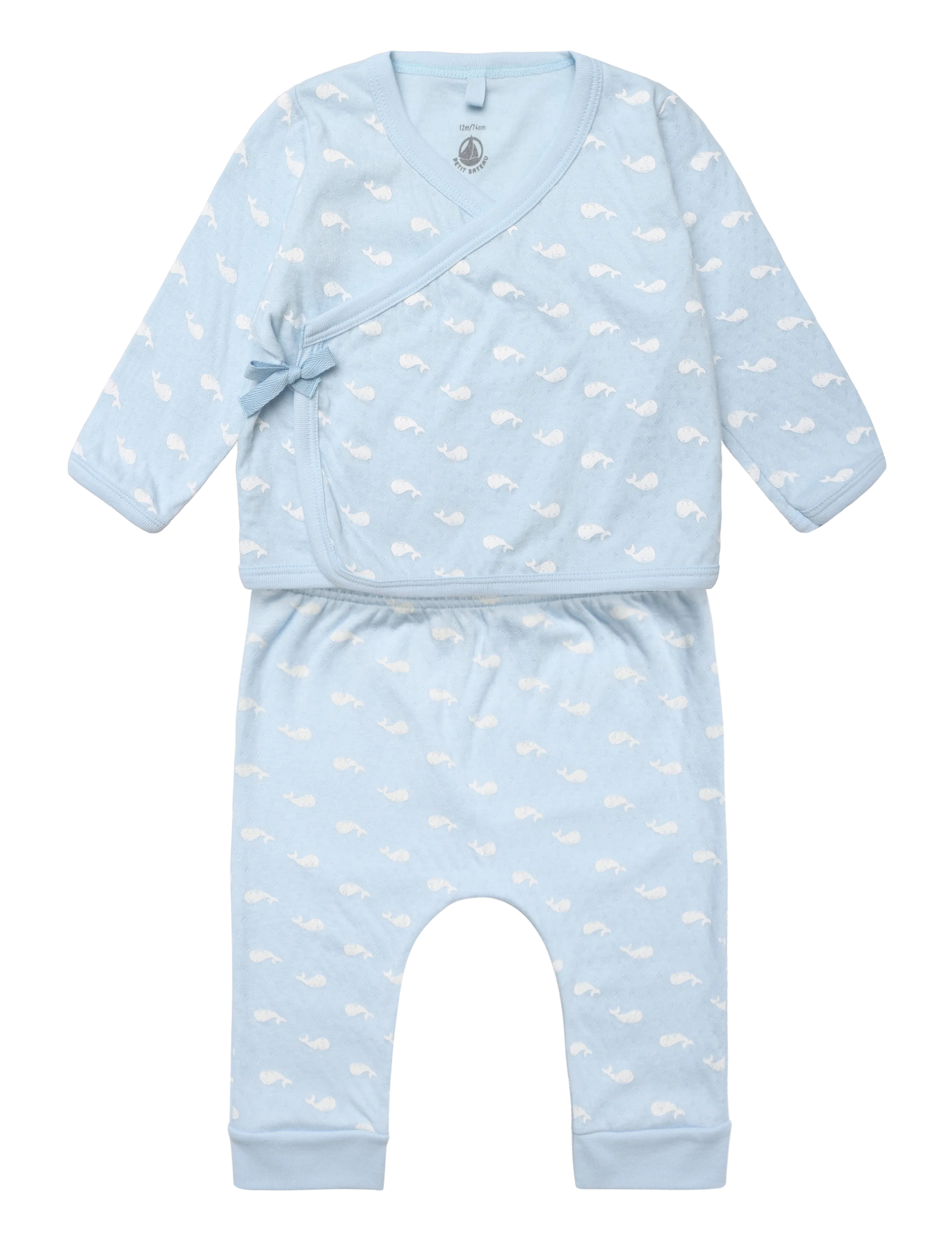 Petit Bateau ENSEMBLE LONG - Sets with long-sleeved t-shirt - TOUDOU/MILK / blue