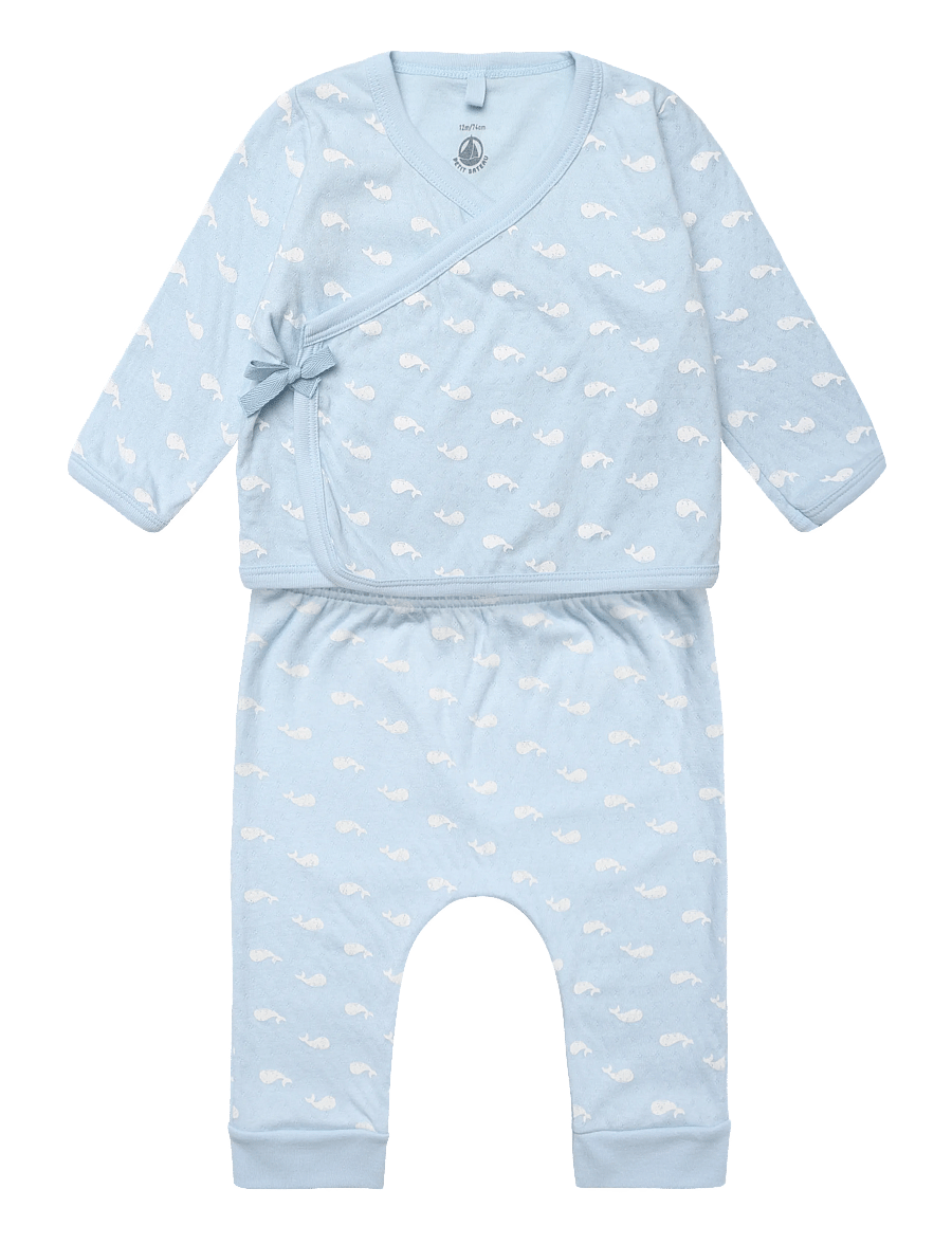Petit Bateau - ENSEMBLE LONG - sets mit langärmeligem t-shirt - toudou/milk - 0