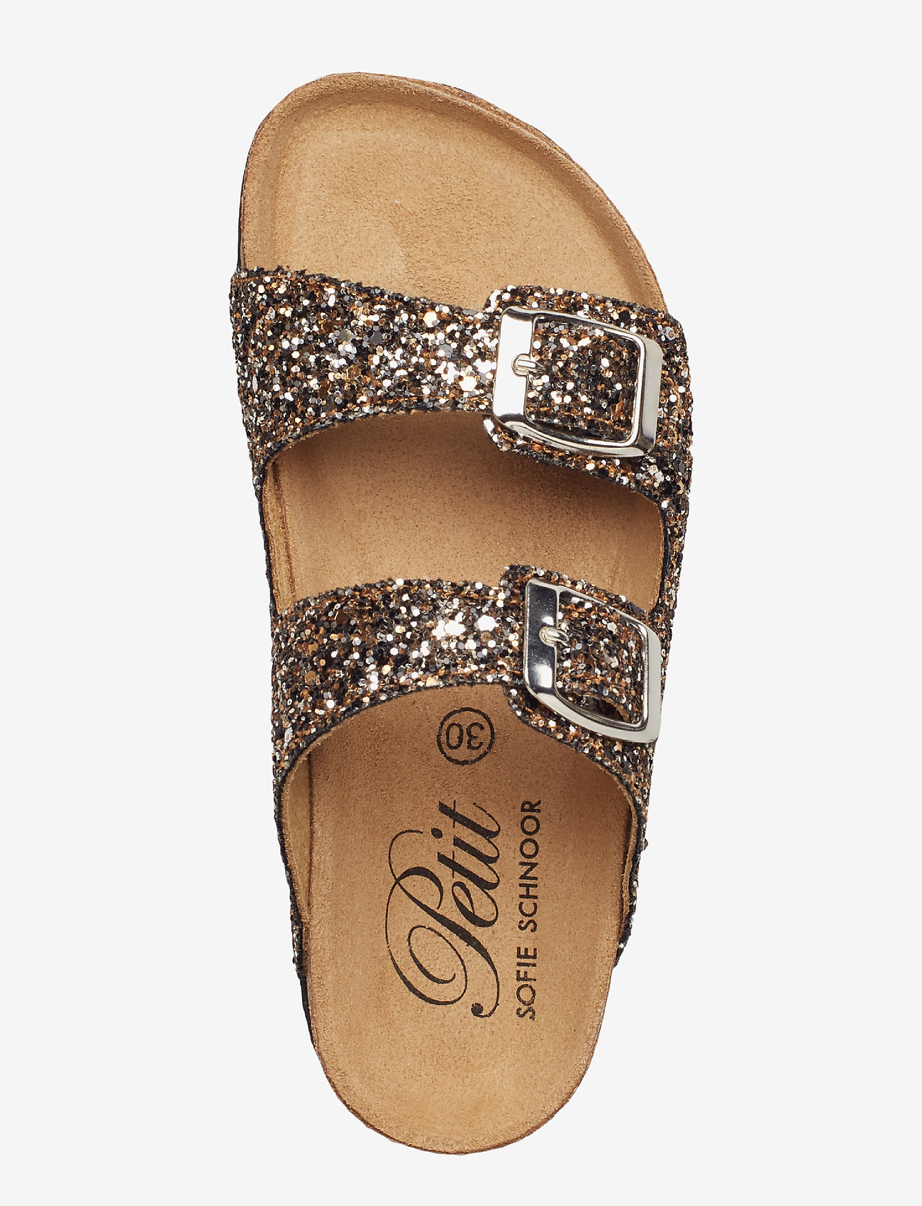 Petit by Sofie Schnoor - Sandal, glitter 2 straps - black gold - 3