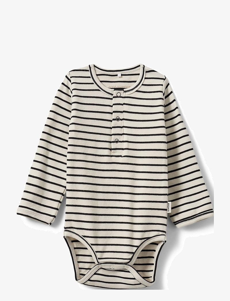 Sofie Schnoor Baby and Kids - SAMUELSB BODYSTOCKING - pikkade varrukatega bodid - black striped - 0