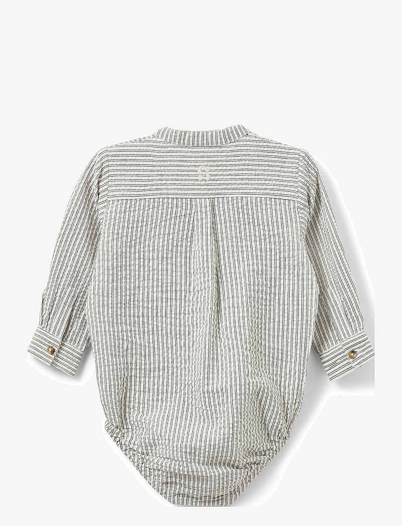 Sofie Schnoor Baby and Kids - MARIOSB BODYSTOCKING - pikkade varrukatega bodid - white black striped - 1