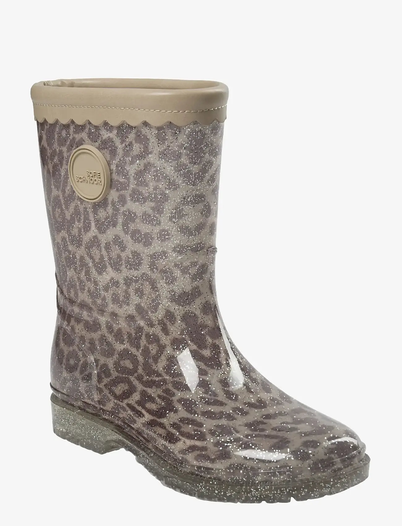 Sofie Schnoor Baby and Kids - NILLESK LEO RUBBERBOOT w/o lining - unlined rubberboots - aop beige leopard - 1