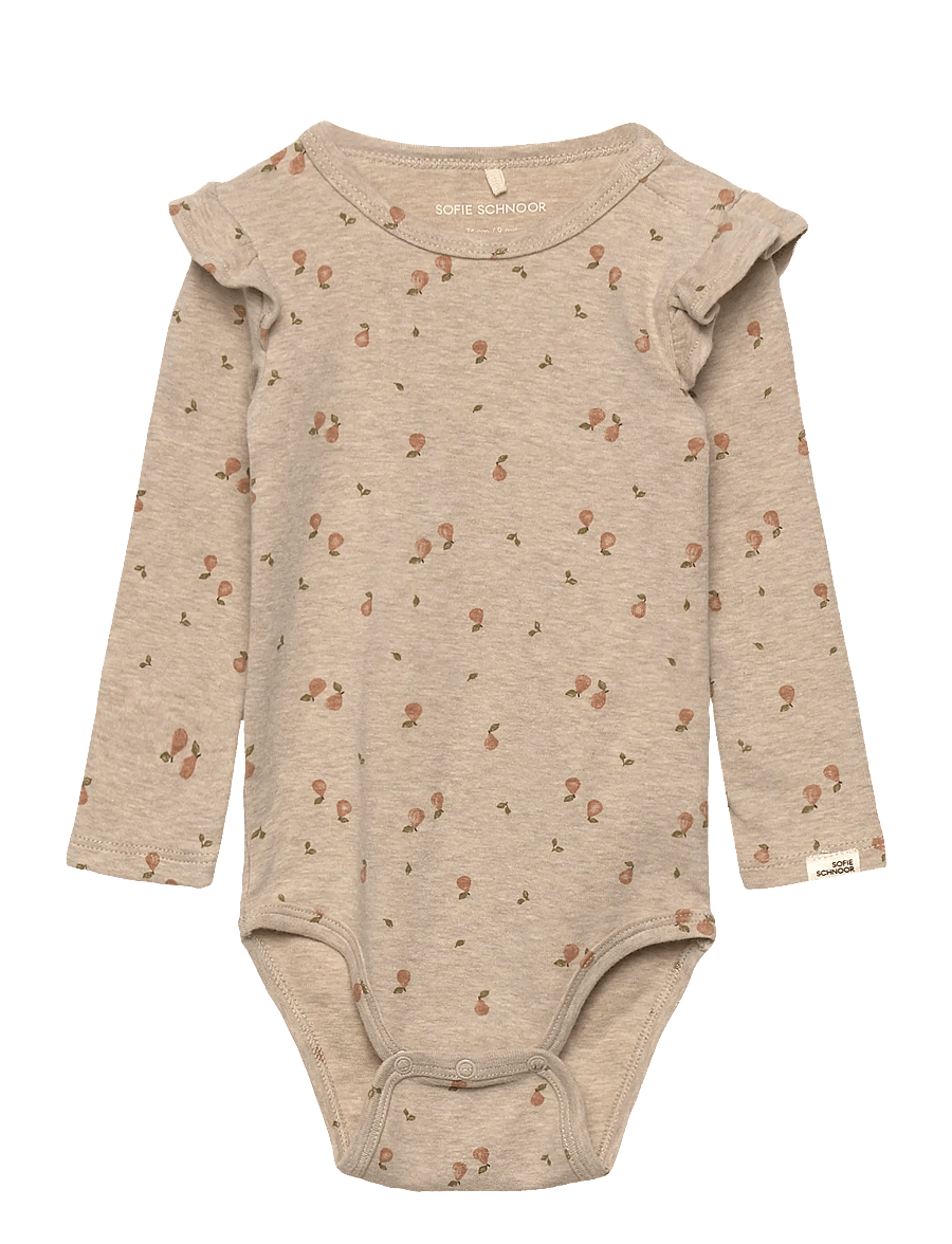 Sofie Schnoor Baby and Kids - DicteSB Bodystocking - pikkade varrukatega bodid - beige melange - 0