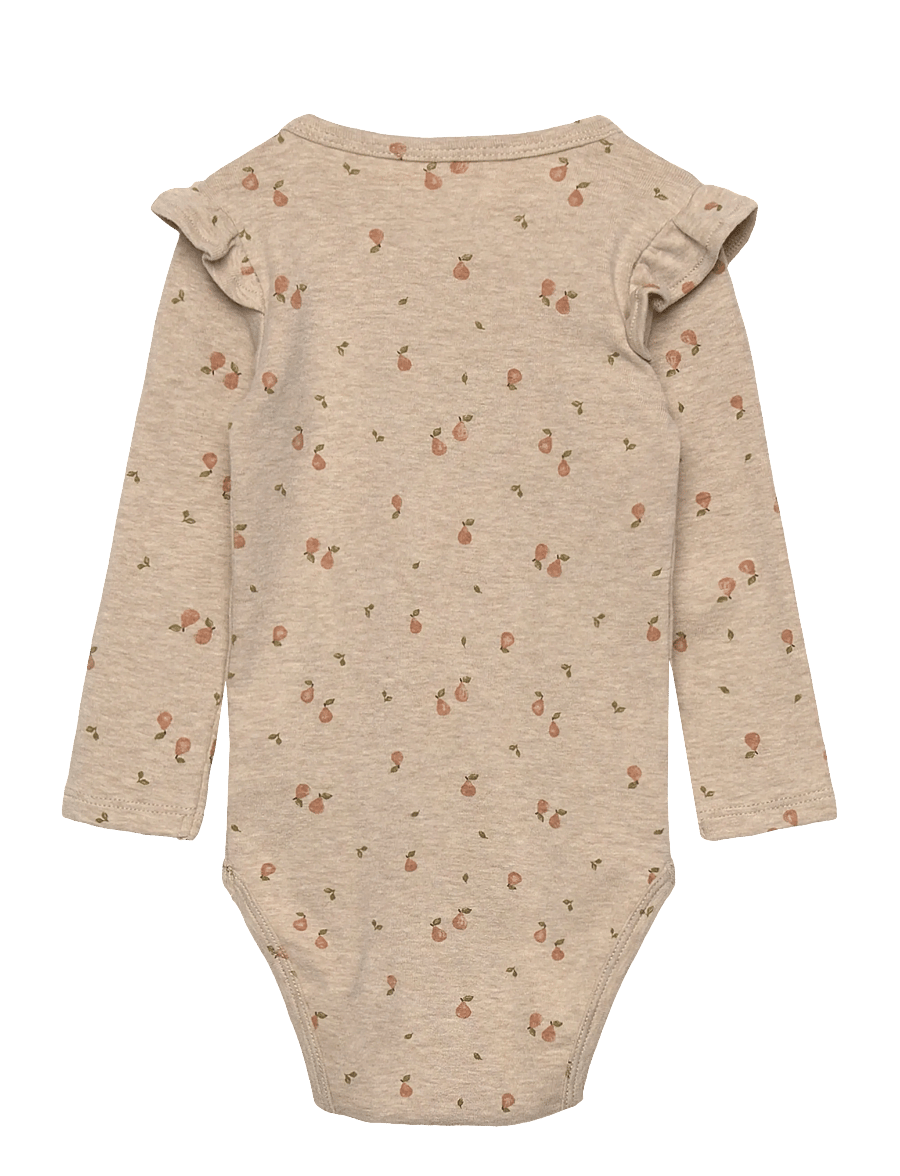 Sofie Schnoor Baby and Kids - DicteSB Bodystocking - pikkade varrukatega bodid - beige melange - 1