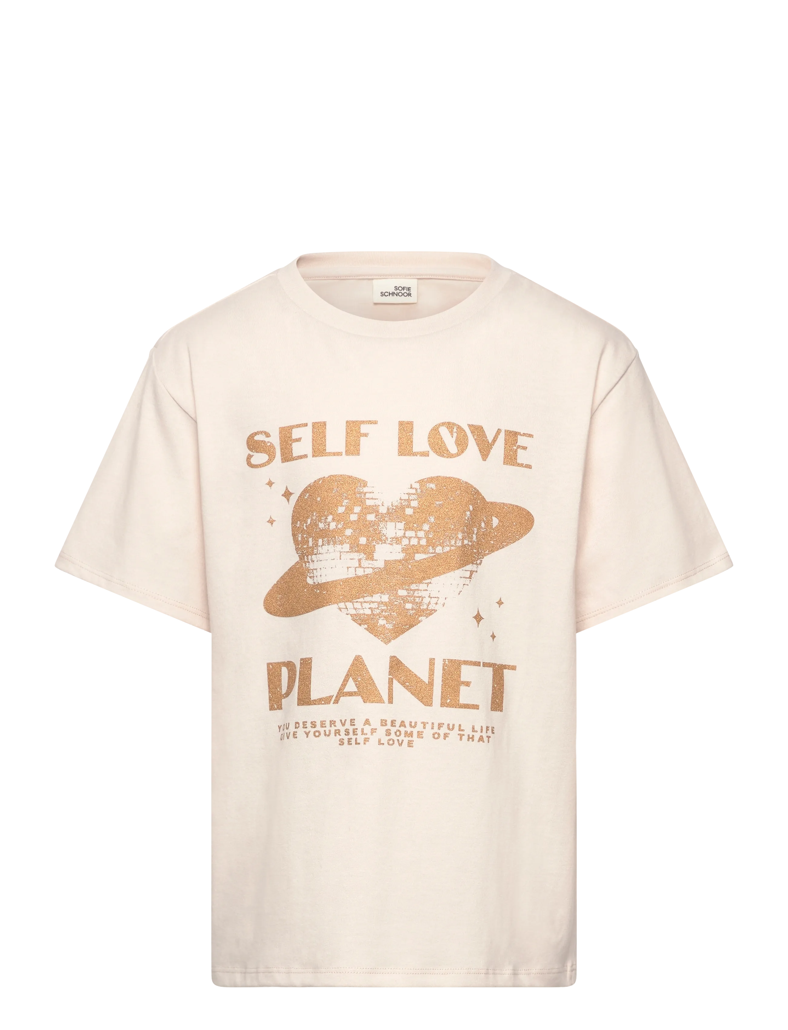 Sofie Schnoor Baby and Kids Astask T-Shirt, 110, T-shirts, Creme - Short-sleeved, Kinder
