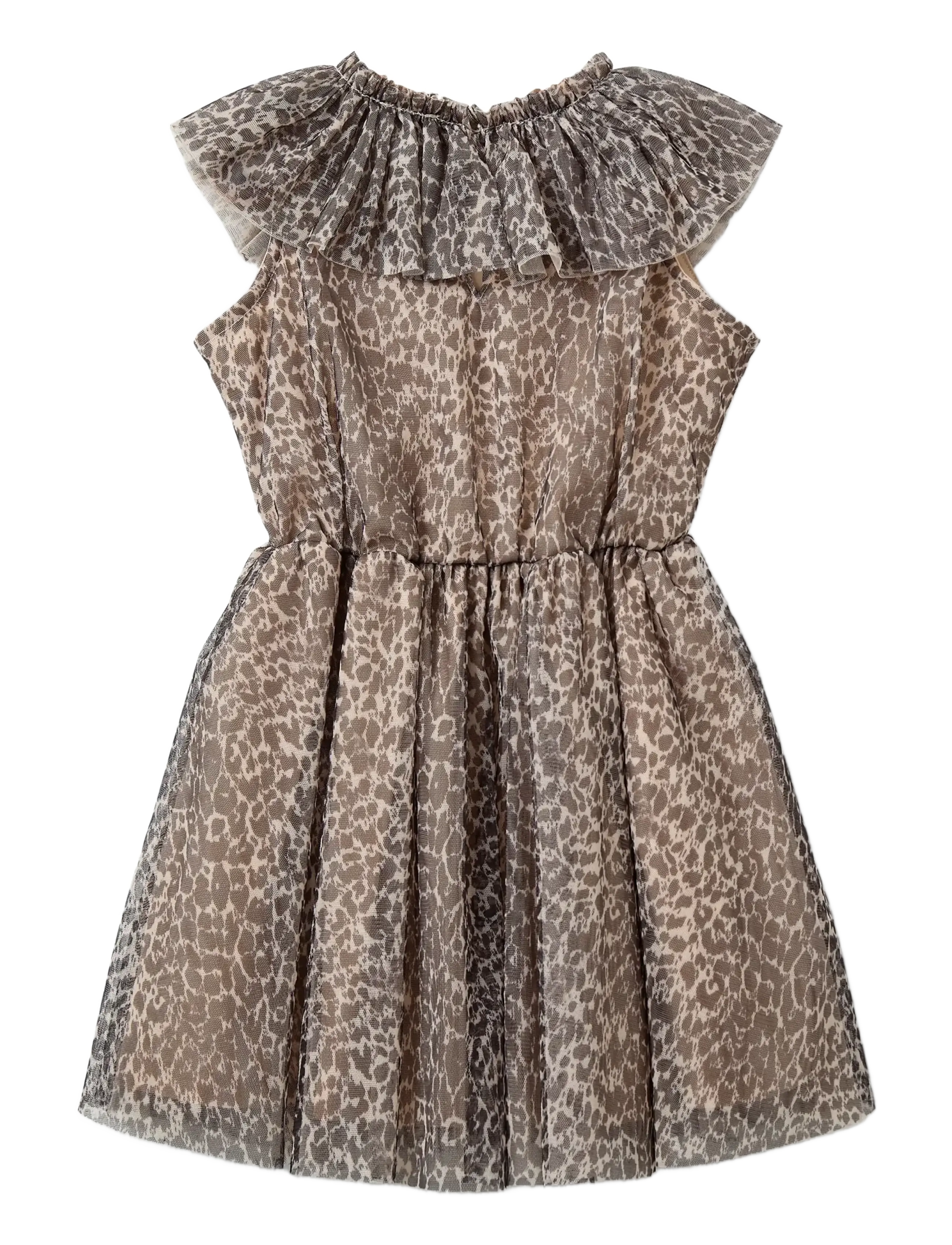 Sofie Schnoor Baby and Kids - JaimeKB Dress - sleeveless casual dresses - aop leo light sand - 1