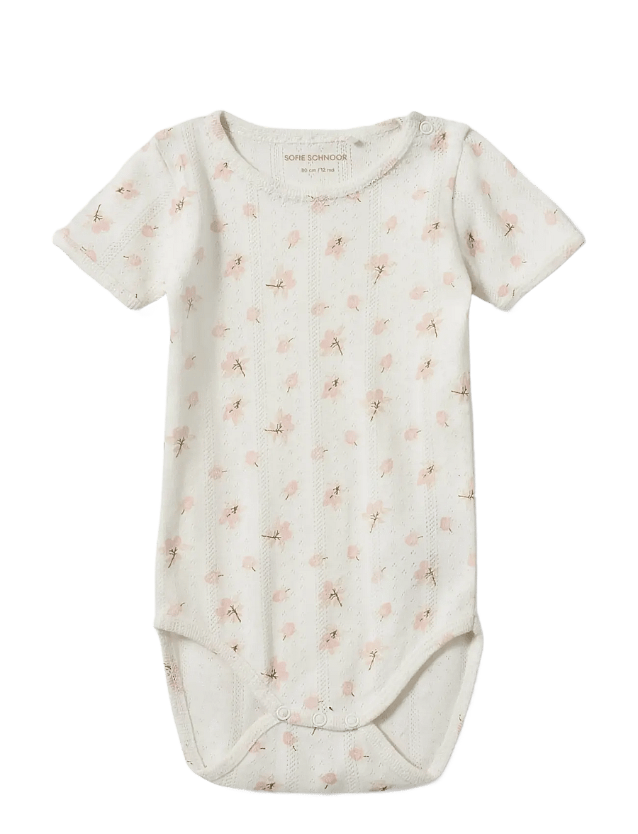 Sofie Schnoor Baby and Kids - DicteKB Bodystocking - kortærmede bodyer - off white - light pink - 0
