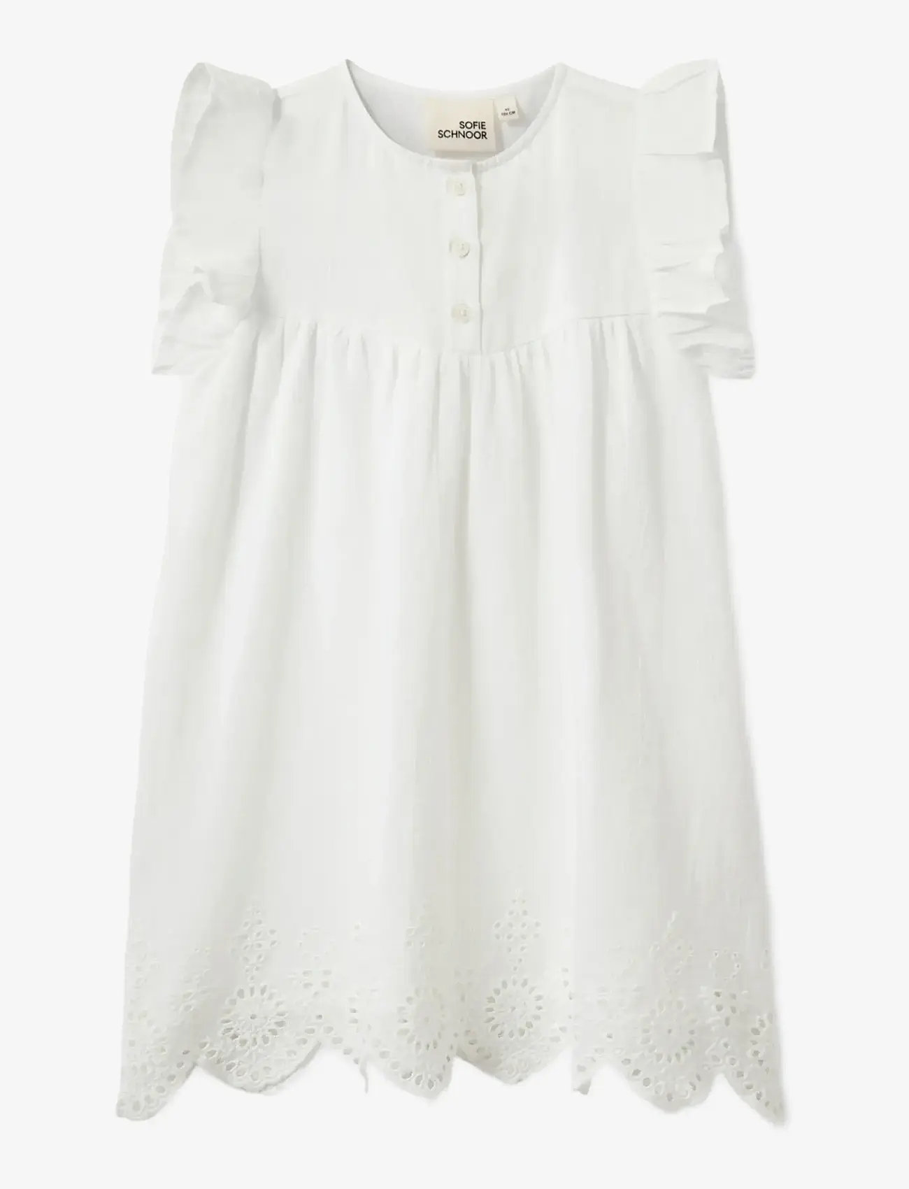 Sofie Schnoor Baby and Kids - IvaloKB Dress - short-sleeved baby dresses - snow white - 0
