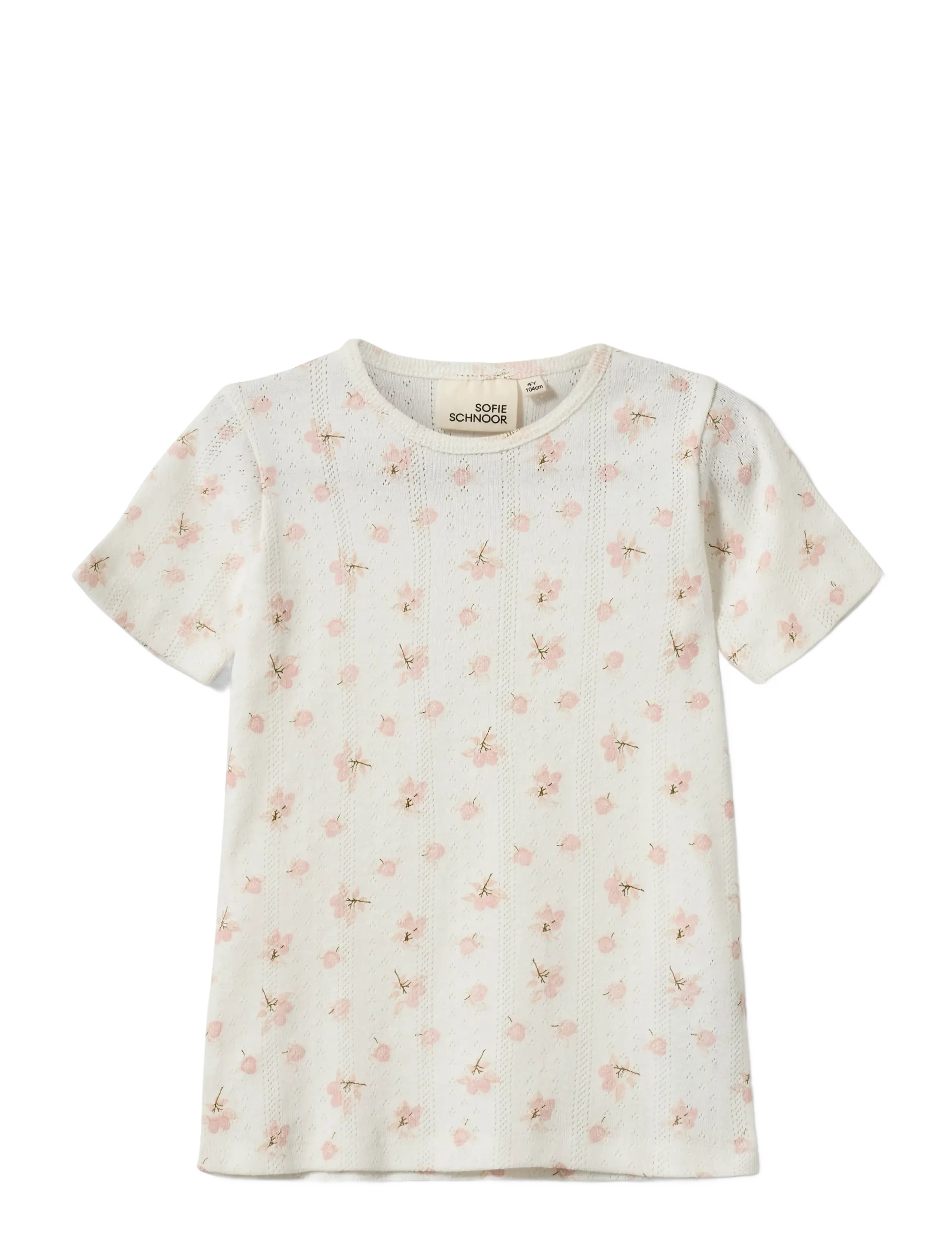 Sofie Schnoor Baby and Kids Piperkb T-Shirt, 128, T-shirts, Creme - Short-sleeved, Kinder
