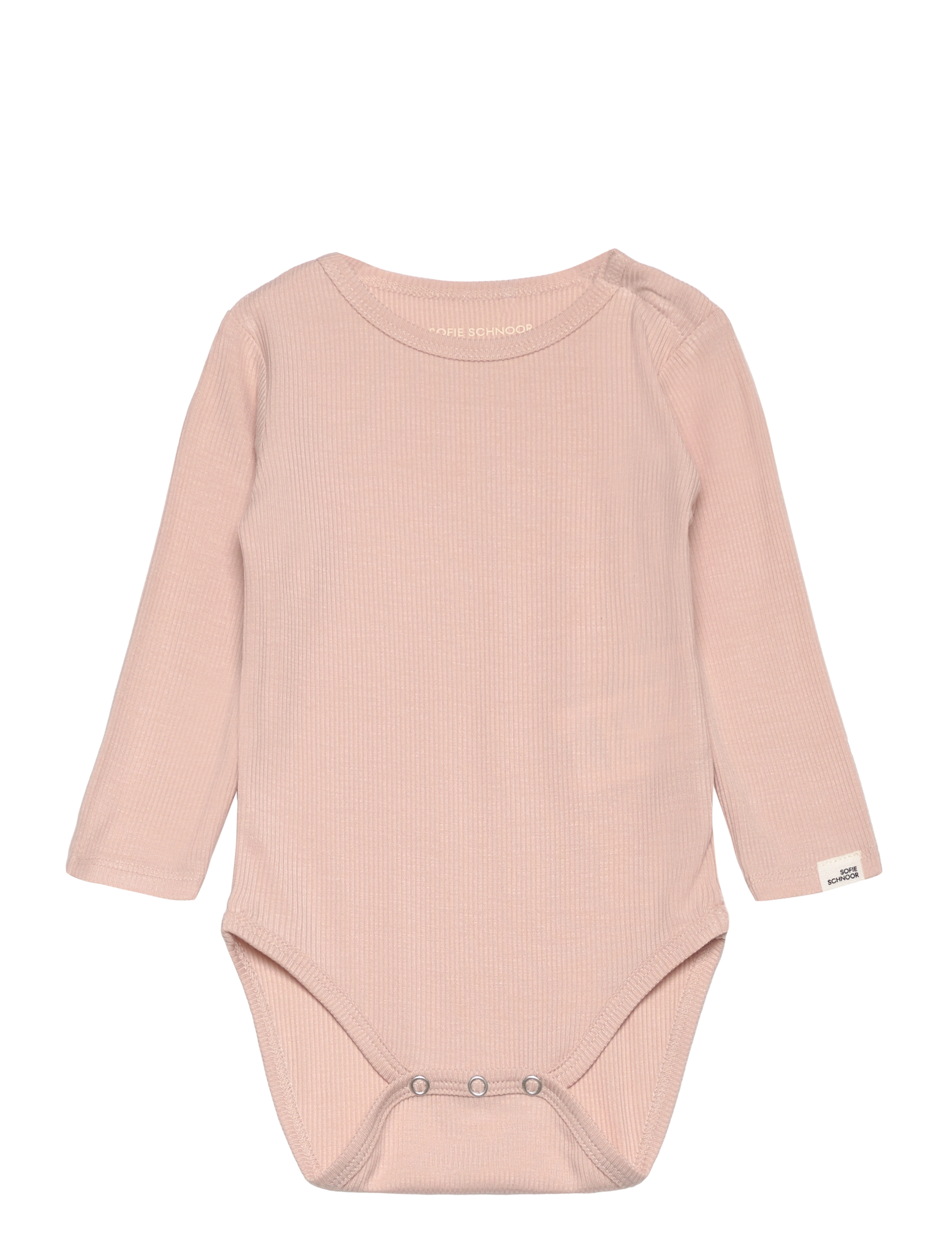 Sofie Schnoor Baby and Kids Dictesb Bodystocking, Børn, Ribbet Langærmet Bodystocking, Pink, Str: 74