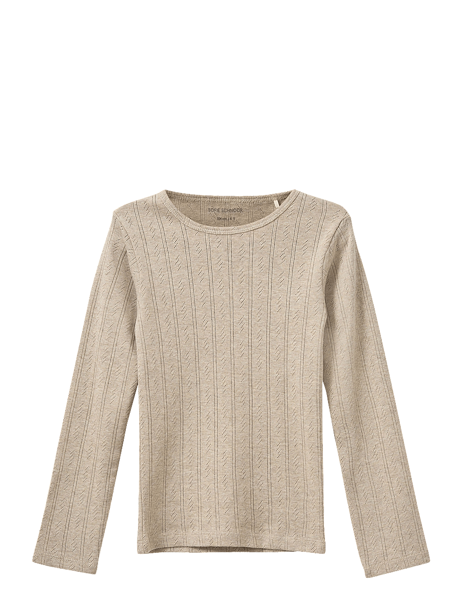 Sofie Schnoor Baby and Kids - PETRICIASY POINTELLE LONGSLEEVE TEE - långärmade t-shirts - beige - 0