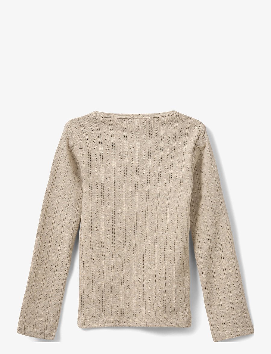 Sofie Schnoor Baby and Kids - PETRICIASY POINTELLE LONGSLEEVE TEE - långärmade t-shirts - beige - 1