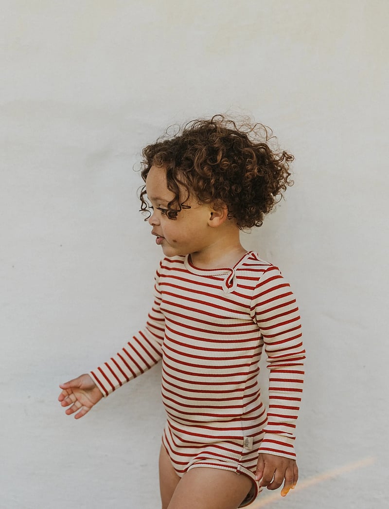 Petit Piao - PPSky L_S Body - langärmelige bodys - cinnabar striped - 0